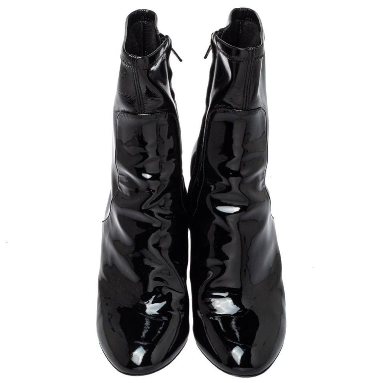Silhouette patent leather ankle boots Louis Vuitton White size 38