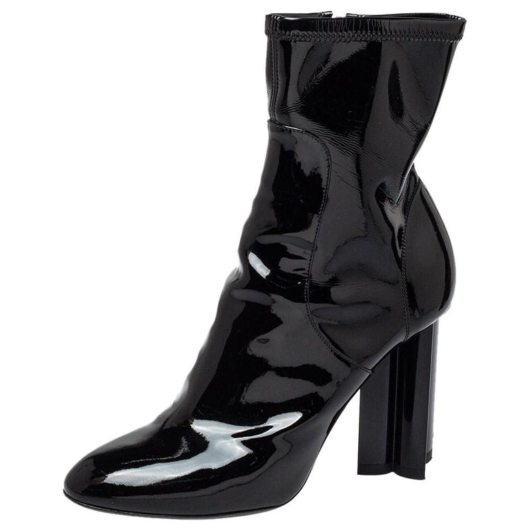 Louis Vuitton Queen Black Leather Ankle Boots 38.5