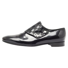 Louis Vuitton Black Patent Leather Single Strap Monk Derby Size 44.5
