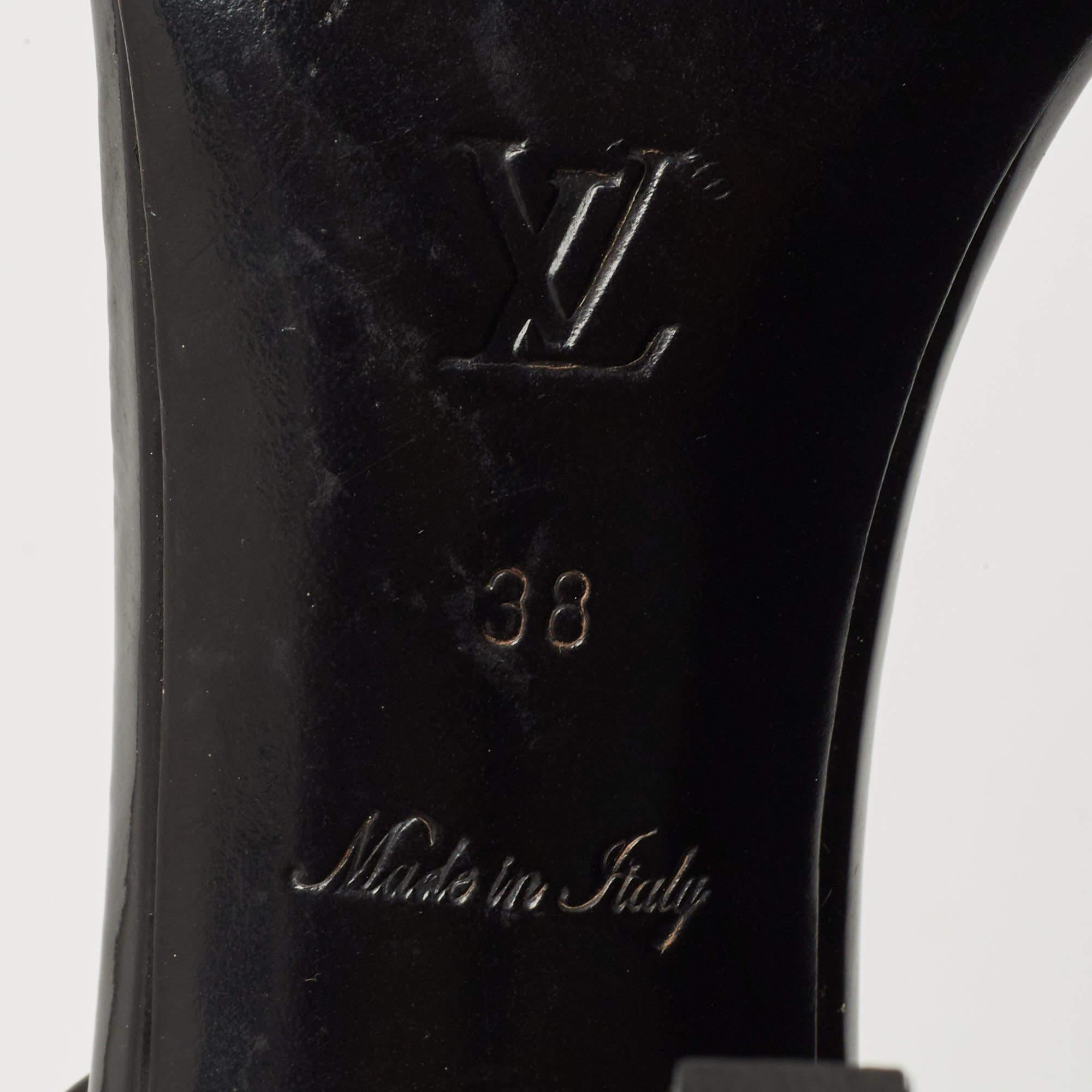 Louis Vuitton Black Patent Leather Sligback Sandals Size 38 3