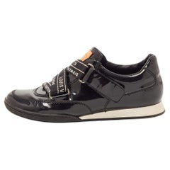 Used Louis Vuitton Black Patent Leather Sneakers Size 36