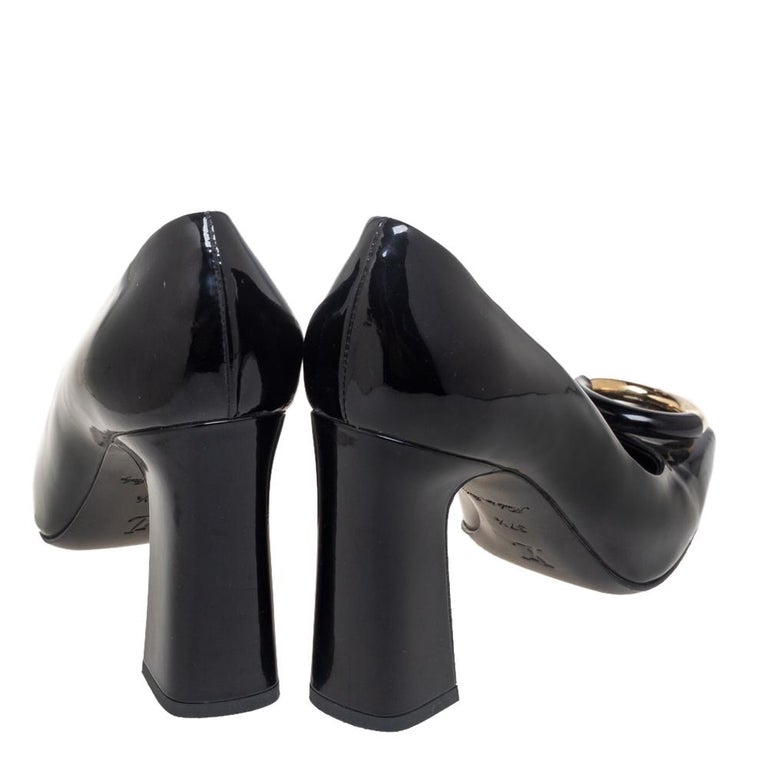 Louis Vuitton Women’s Heartbreaker Black Patent Leather Pumps Heels Size 37