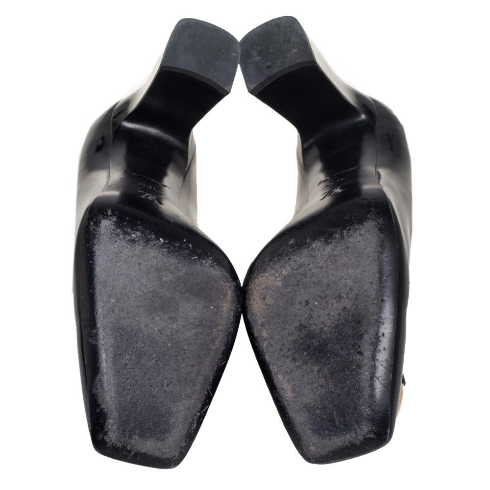 Louis Vuitton Black Patent Leather Square Toe Pumps Size 37.5 2