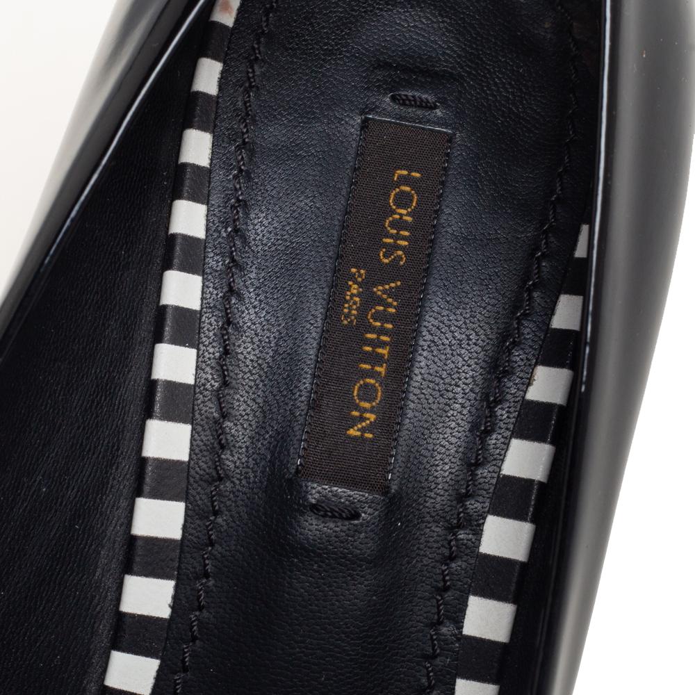 Louis Vuitton Schwarze Lackleder-Pumps mit quadratischer Zehe Größe 37,5 3