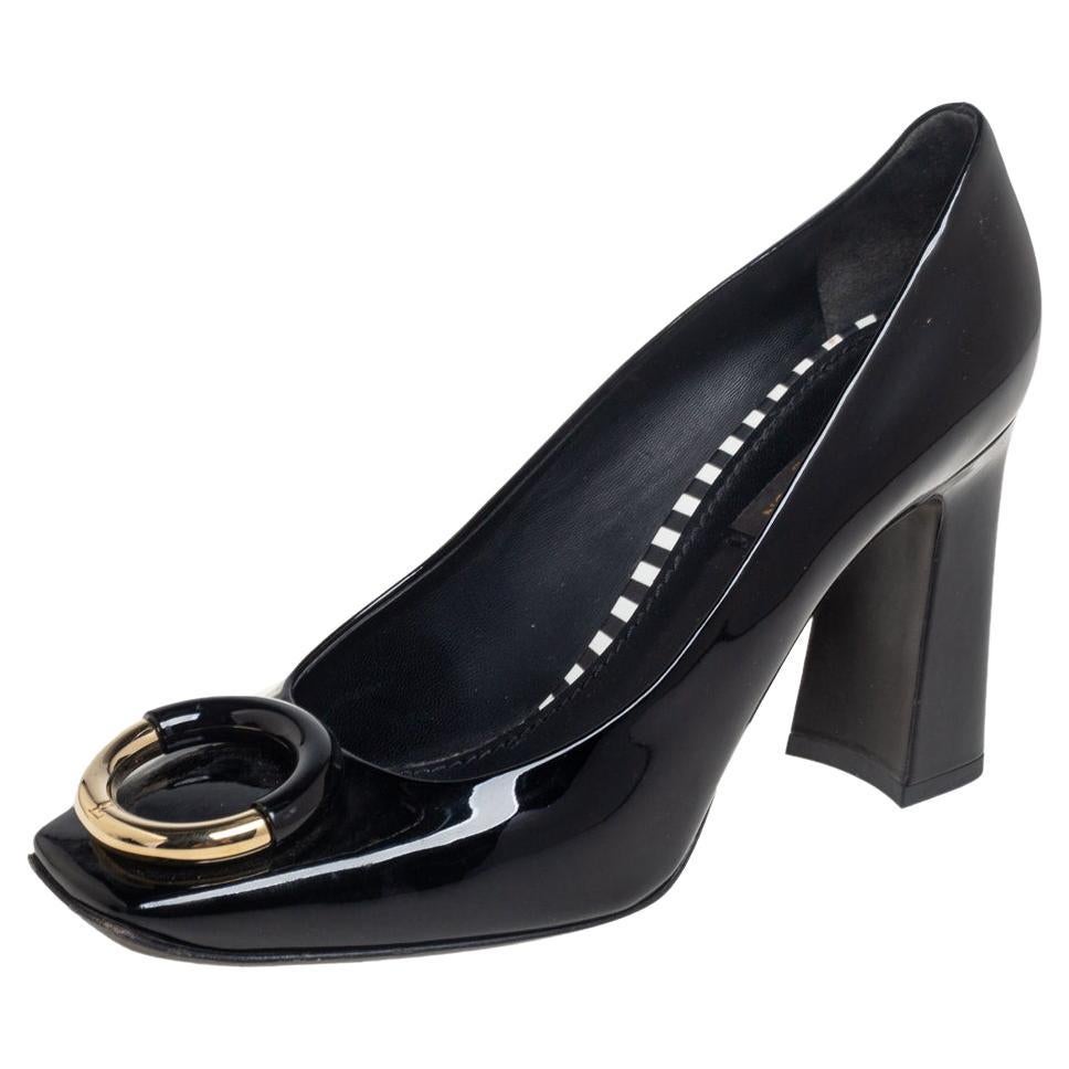 Louis Vuitton Women’s Heartbreaker Black Patent Leather Pumps Heels Size 37