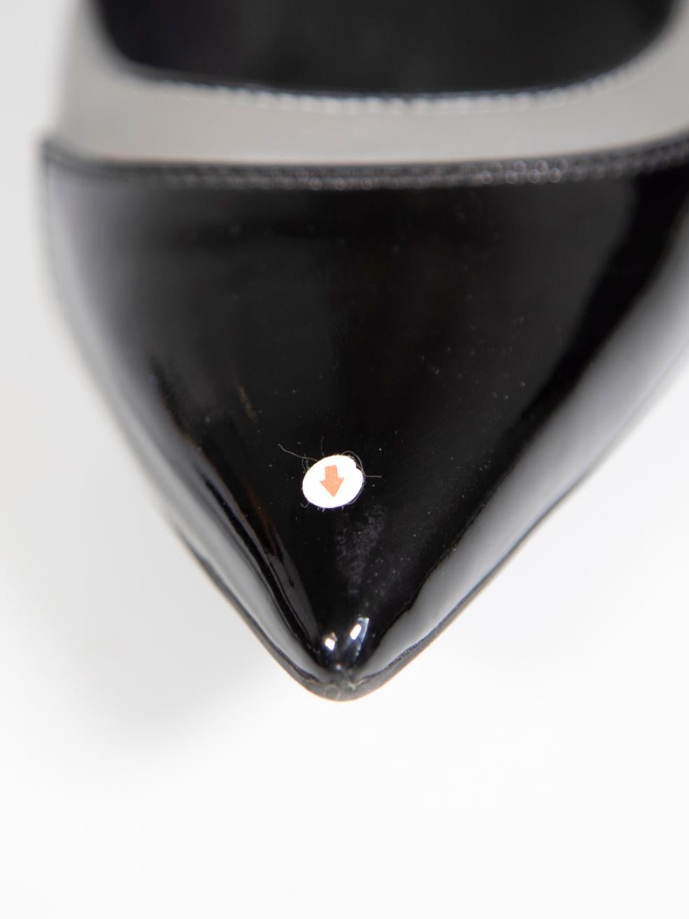 Louis Vuitton Black Patent Logo Print Strap Flats Size IT 38 4
