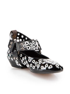 Louis Vuitton Black Patent Rhapsody Grommet Flats Size IT 38