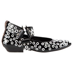 Louis Vuitton Black Patent Rhapsody Grommet Flats Size IT 38