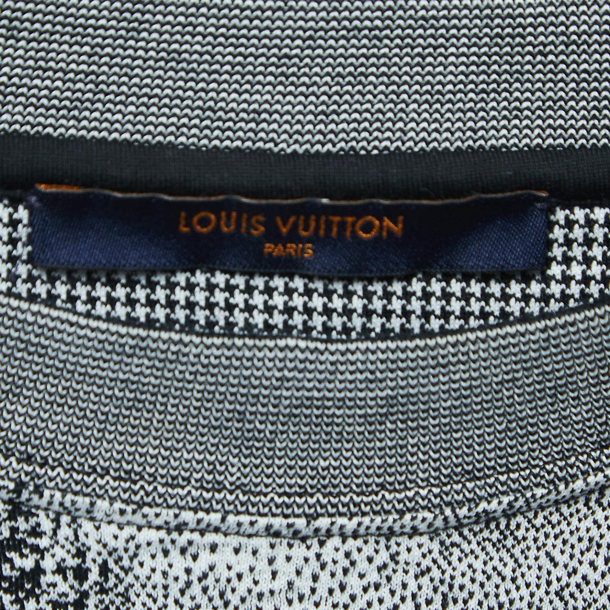 Louis Vuitton Black Patterned Cotton Crew Neck Half Sleeve T-Shirt XS 1