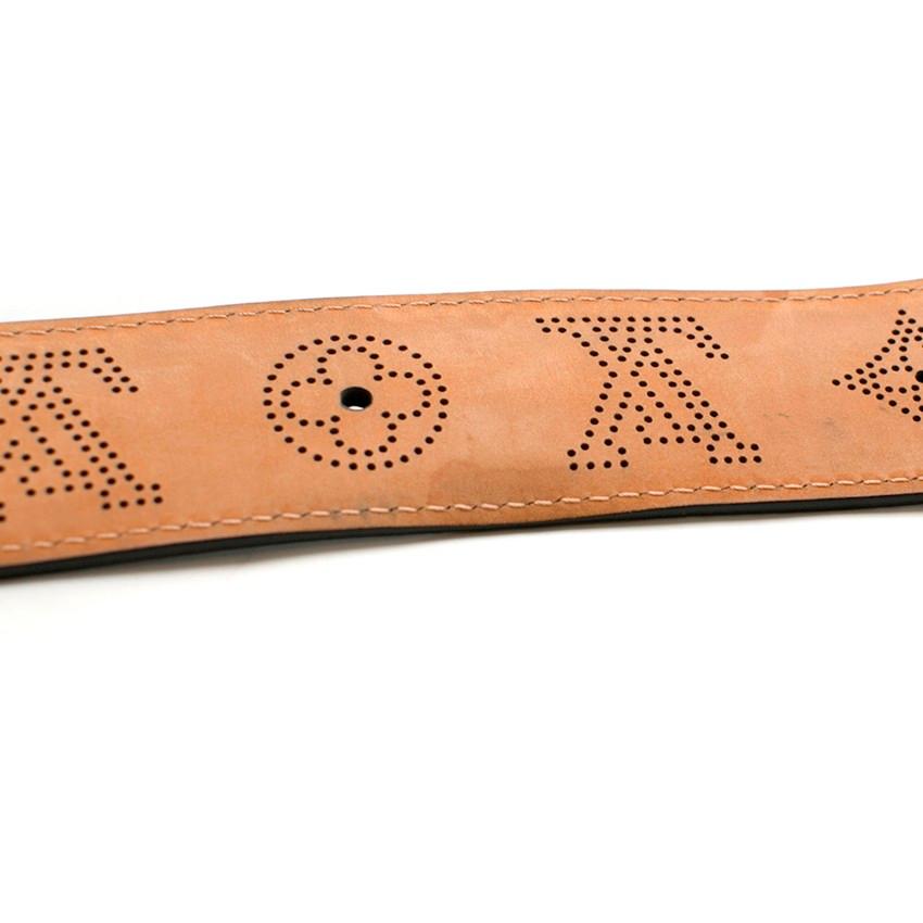 Louis Vuitton Black Perforated Monogram Mahina Leather Belt 95/38 1