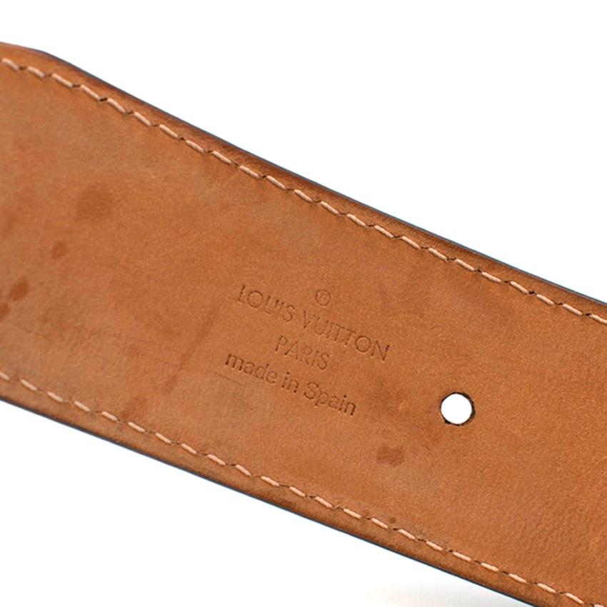 Louis Vuitton Black Perforated Monogram Mahina Leather Belt 95/38 2