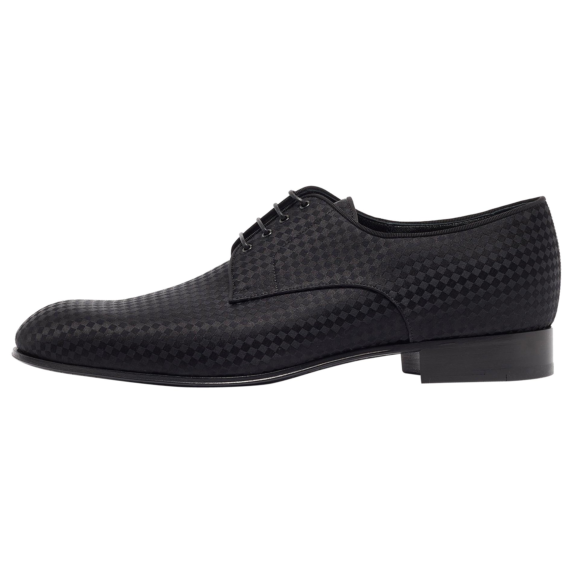 Louis Vuitton Black Petit Damier Fabric Solferino Derby Size 42