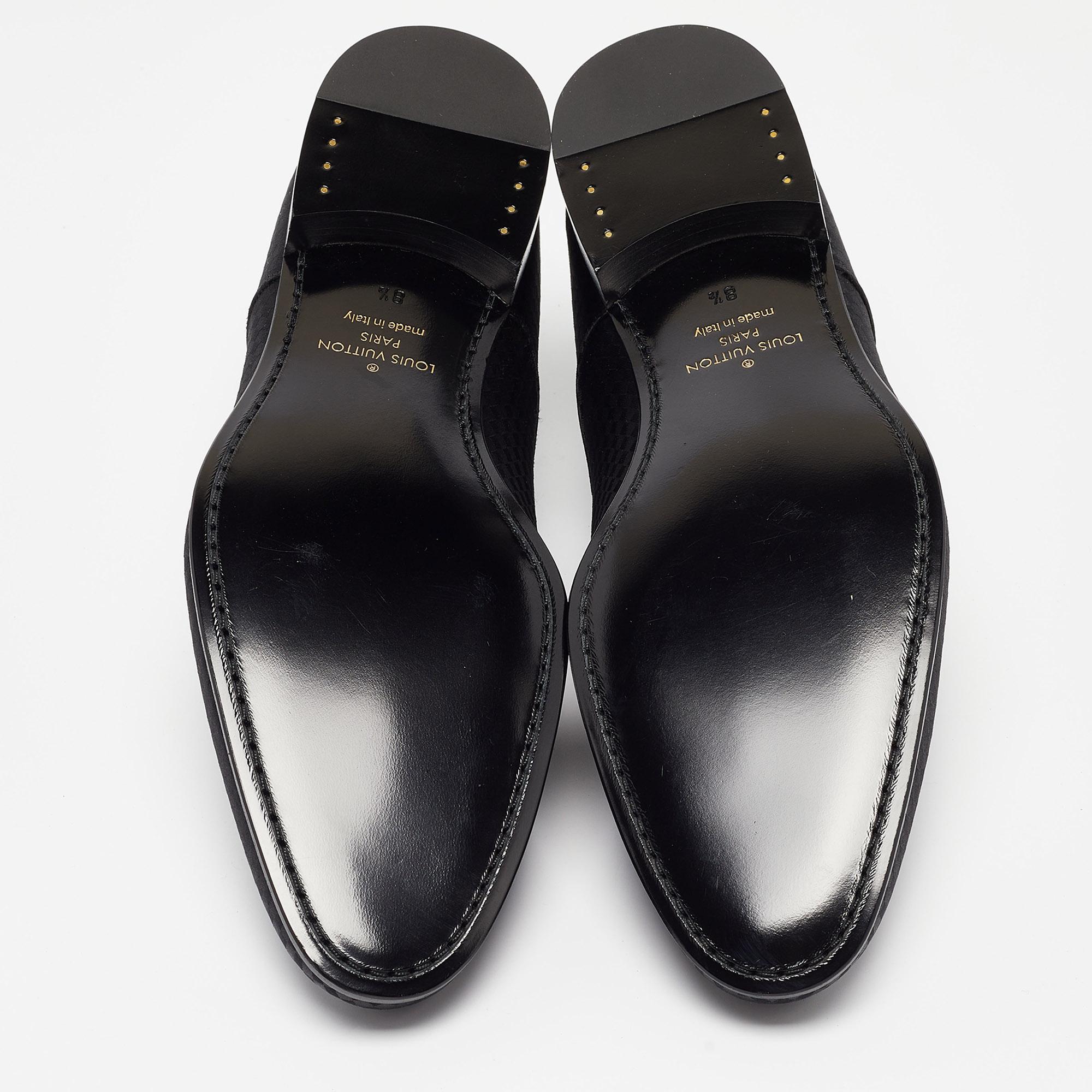 Louis Vuitton Black Petit Damier Fabric Solferino Derby Size 42.5 2