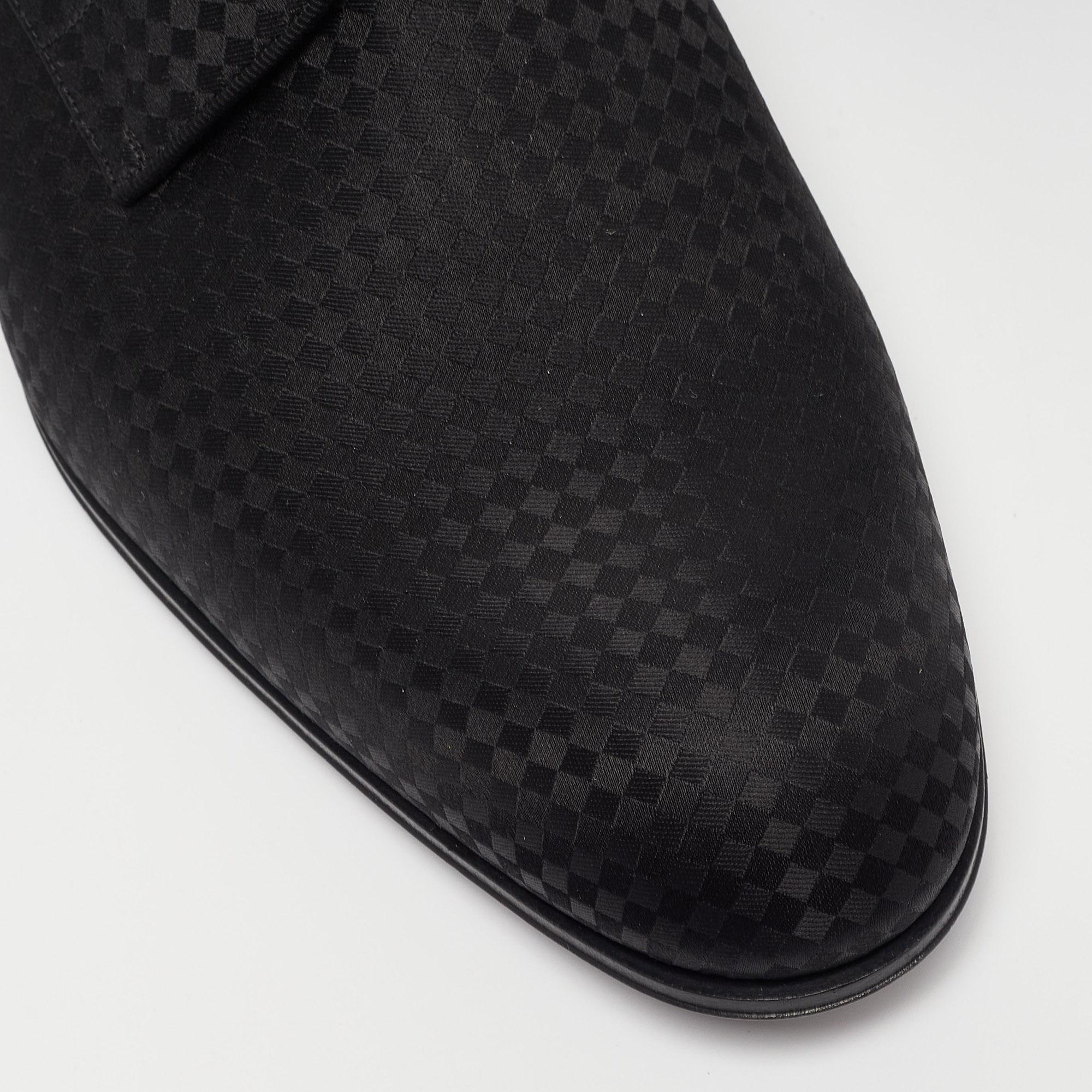 Louis Vuitton Black Petit Damier Fabric Solferino Derby Size 42.5 3