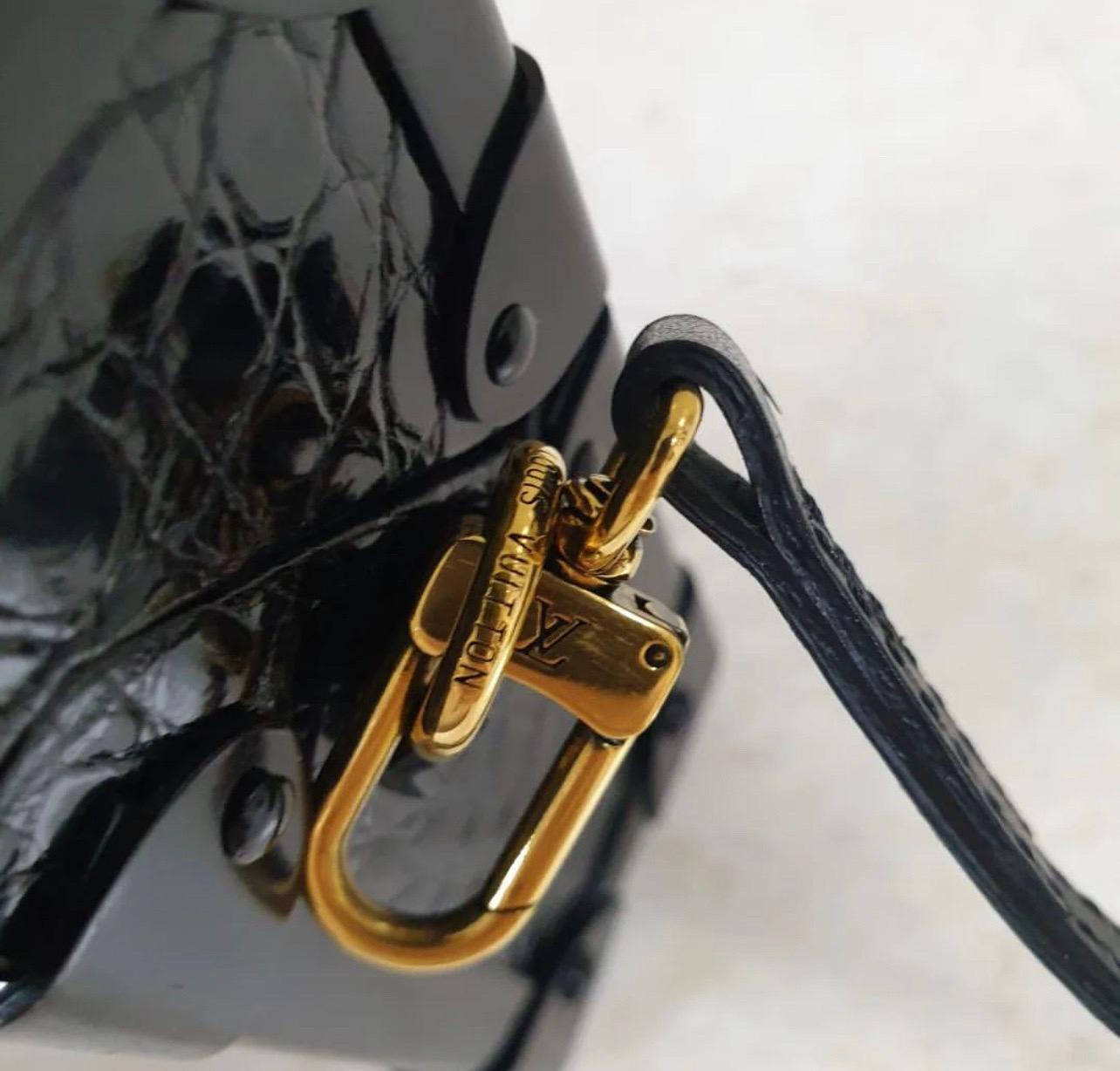 Louis Vuitton Black Petite Malle Handbag Bag For Sale 1