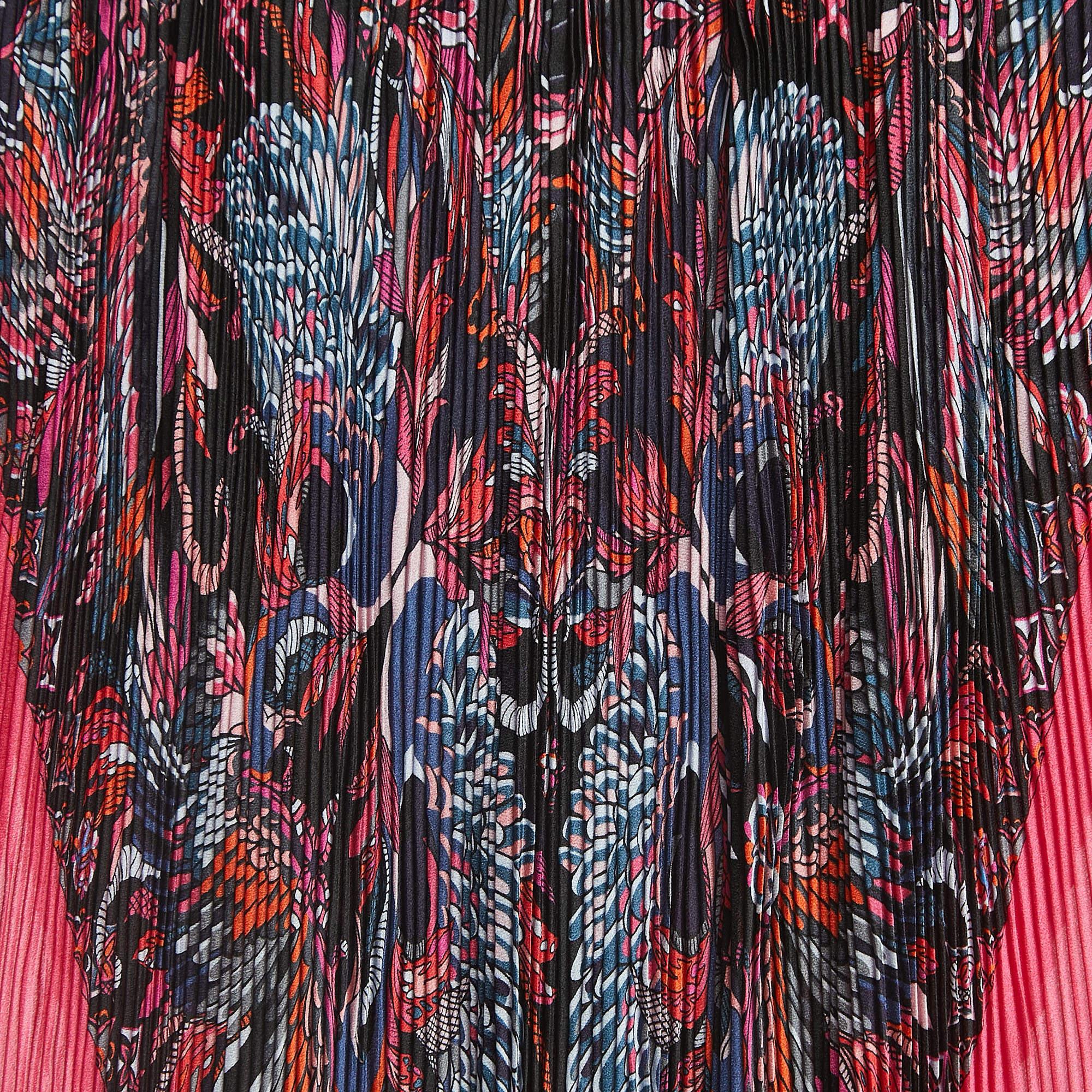 Women's Louis Vuitton Black/Pink Angels Print Pleated Silk Scarf
