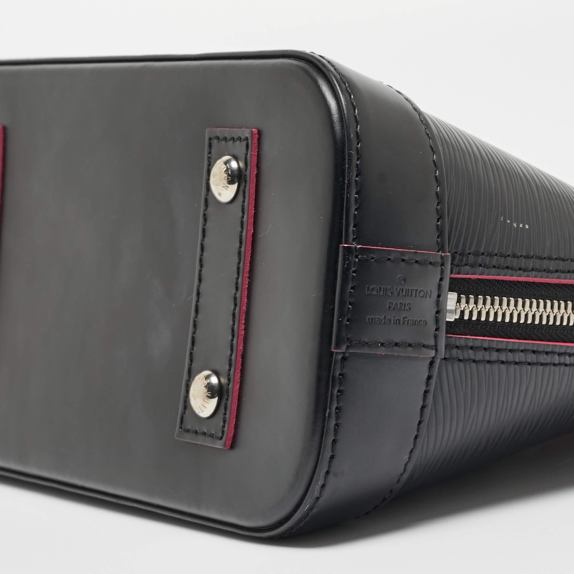 Louis Vuitton Black/Pink Epi Leather Alma BB Bag For Sale 9