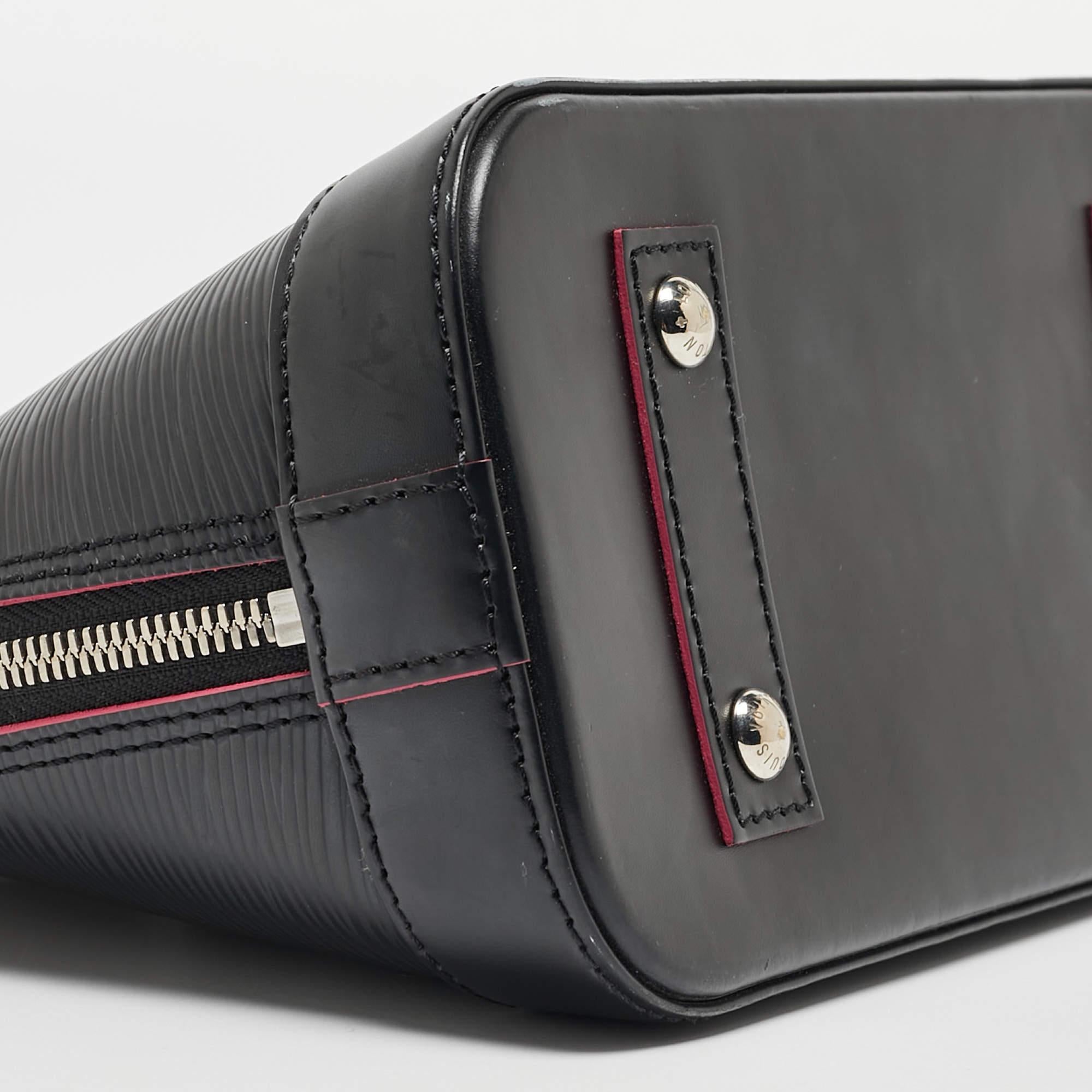 Louis Vuitton Black/Pink Epi Leather Alma BB Bag For Sale 10