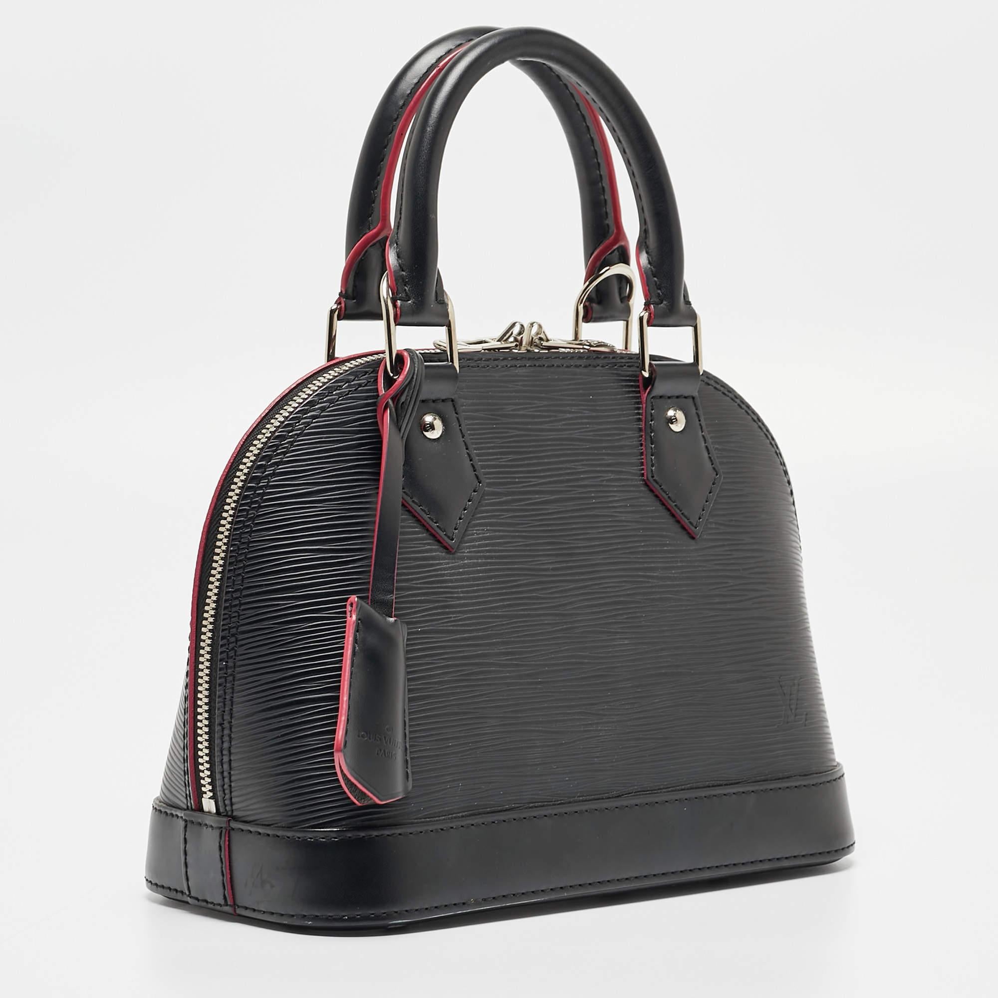 Women's Louis Vuitton Black/Pink Epi Leather Alma BB Bag For Sale