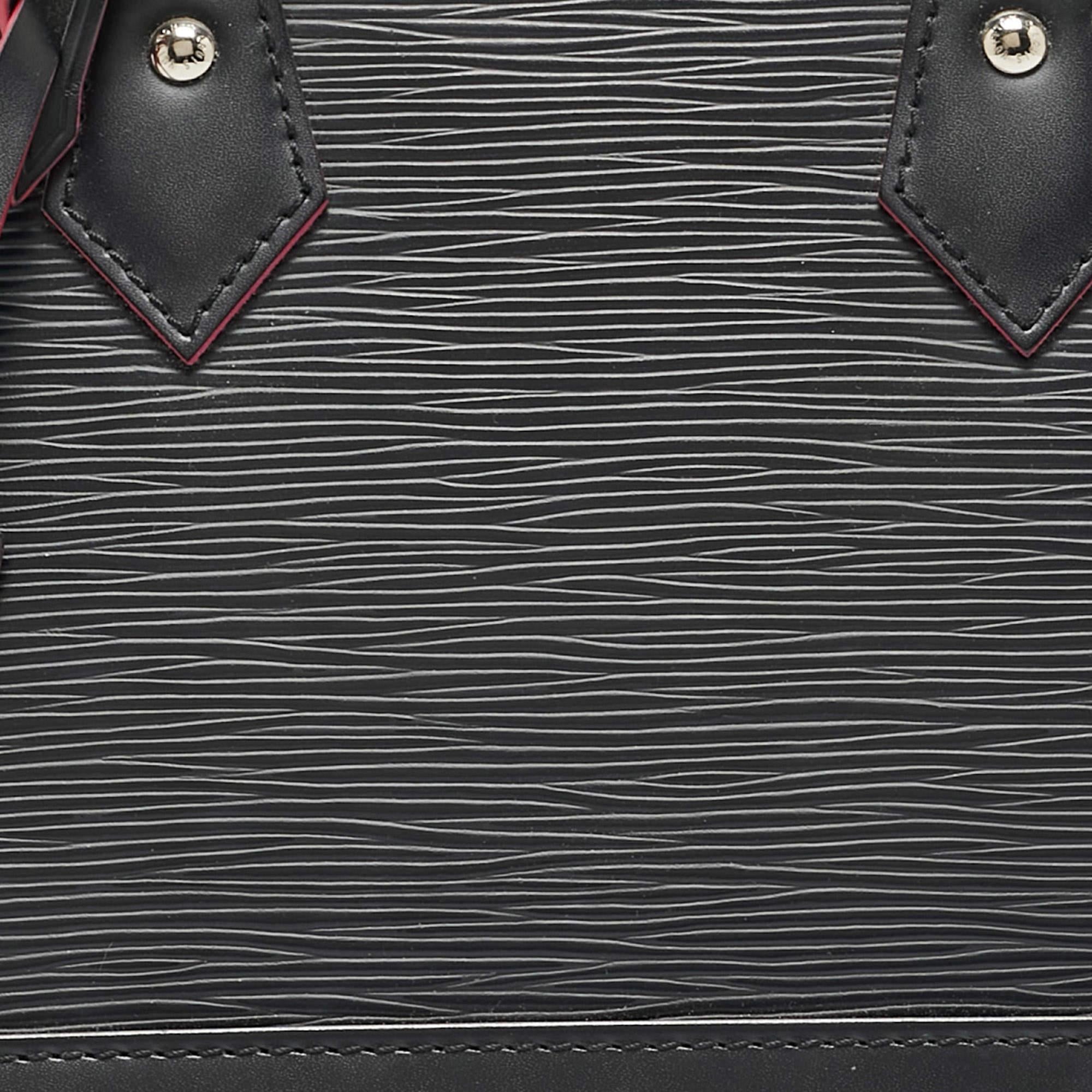 Louis Vuitton Black/Pink Epi Leather Alma BB Bag For Sale 4