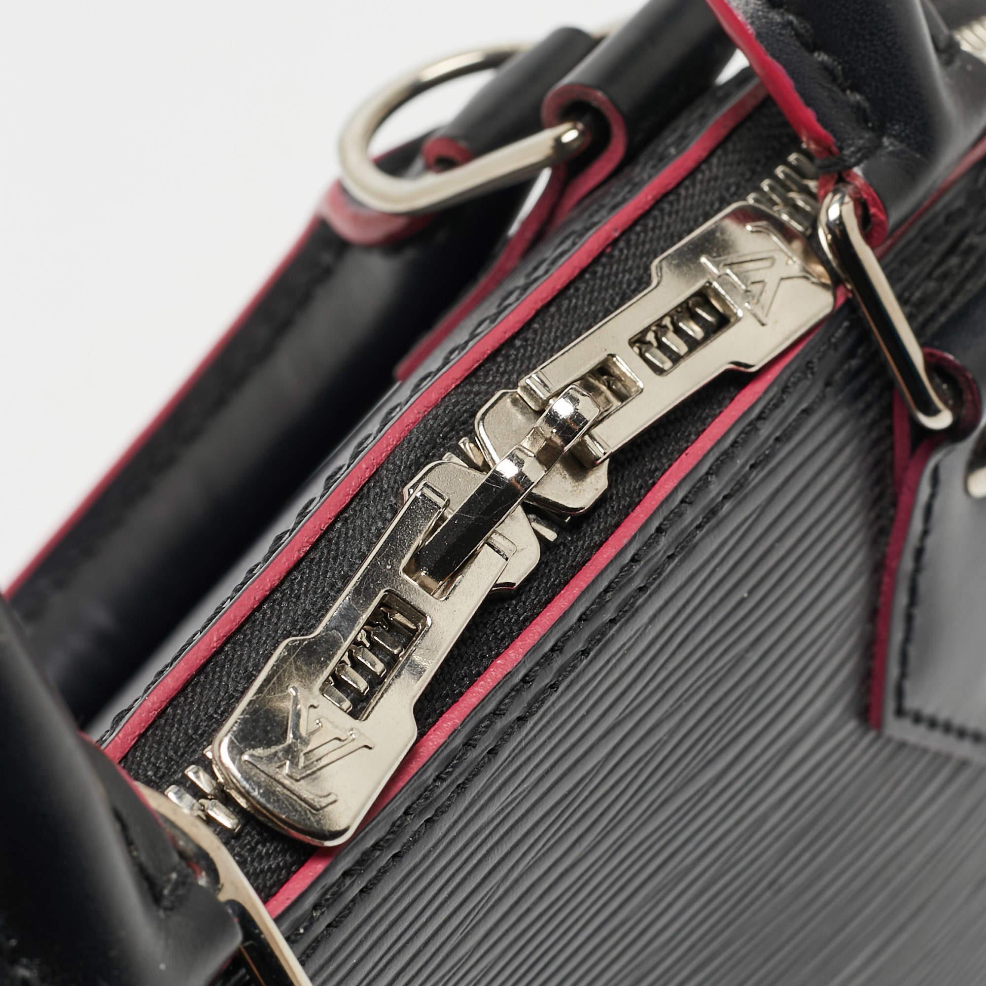 Louis Vuitton Black/Pink Epi Leather Alma BB Bag For Sale 5