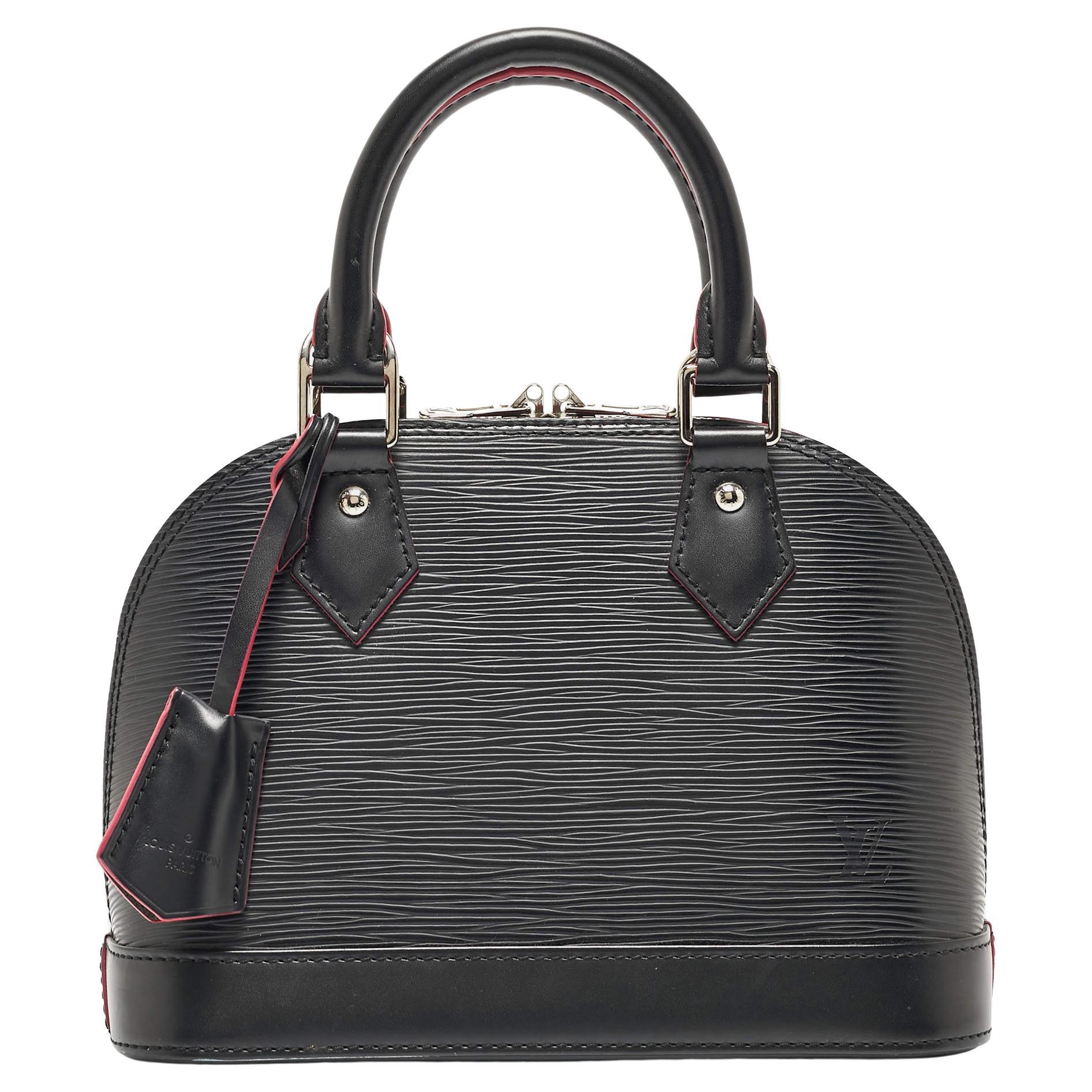 Louis Vuitton Black/Pink Epi Leather Alma BB Bag For Sale