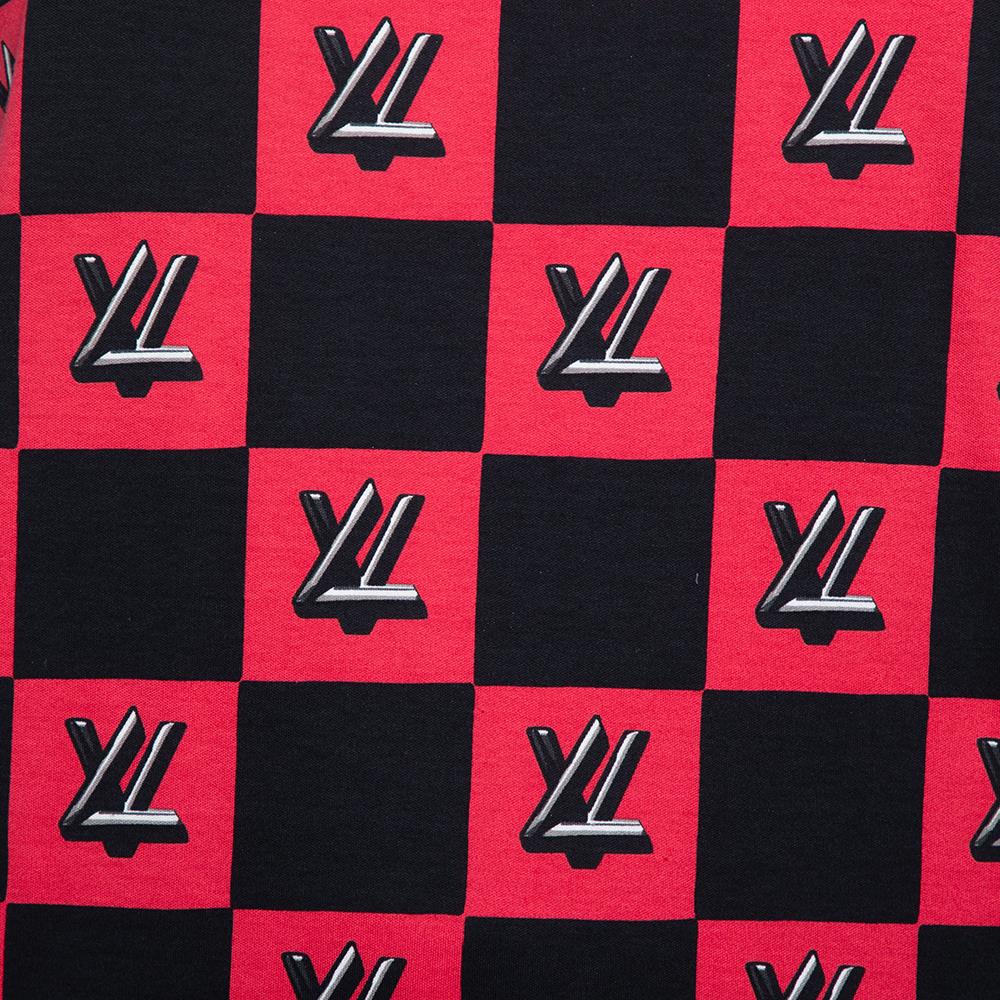 Louis Vuitton Black & Pink Logo Checkered Knit Sleeveless Top M 2