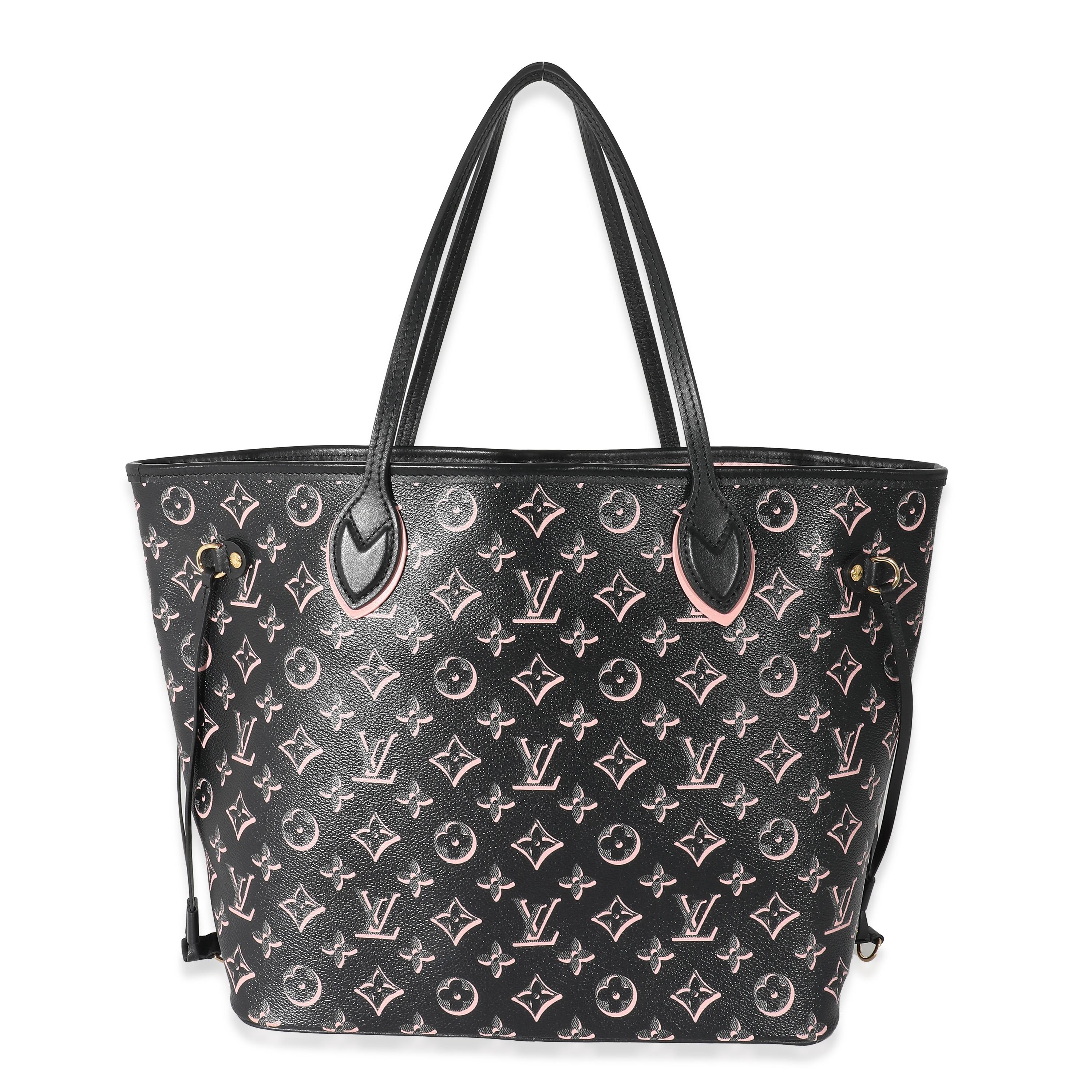 Listing Title: Louis Vuitton Black Pink Monogram Canvas Fall For You Neverfull MM
SKU: 134208
Condition: Pre-owned 
Handbag Condition: Pristine
Brand: Louis Vuitton
Model: Fall For You Neverfull MM
Origin Country: France
Handbag Silhouette: Shoulder