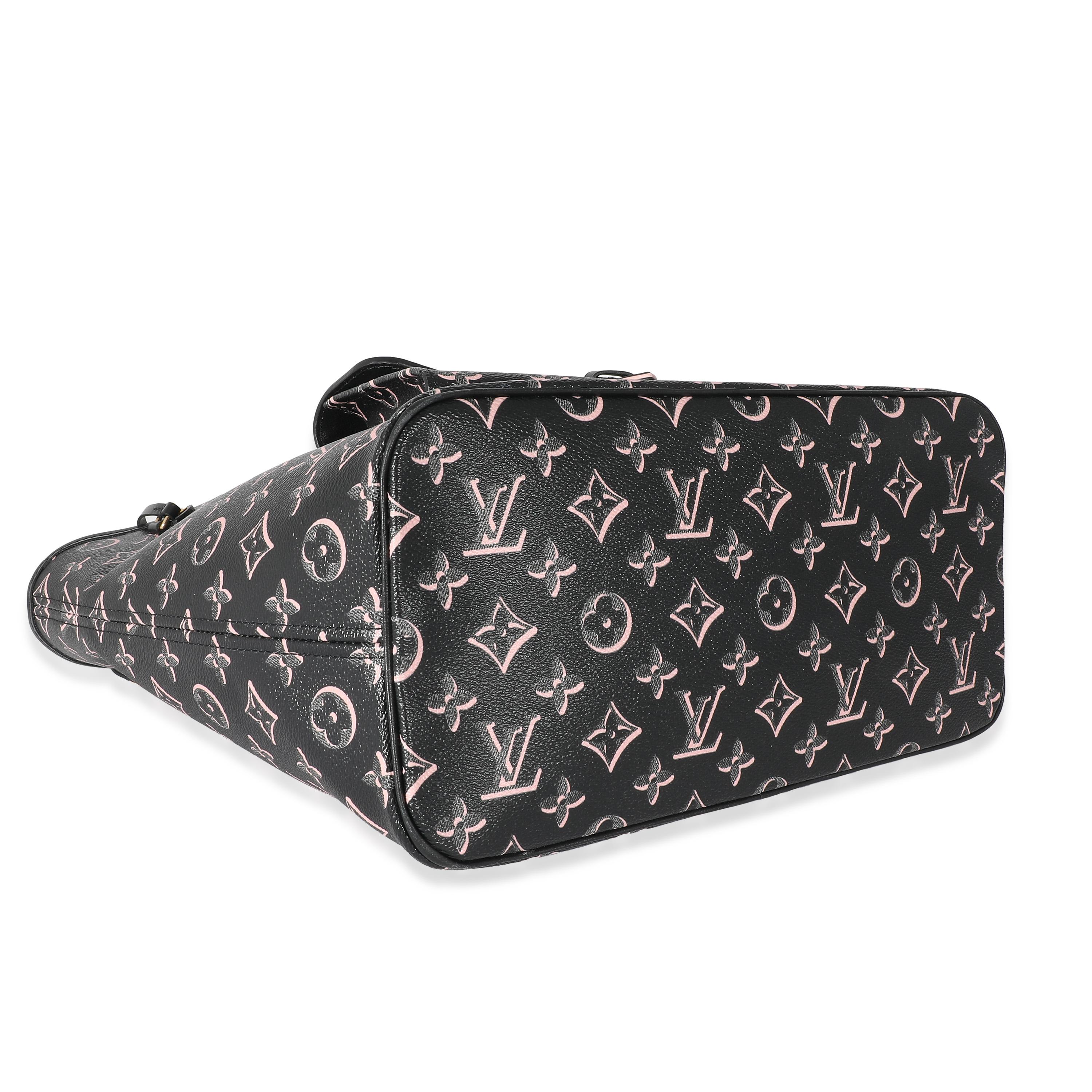 Women's Louis Vuitton Black Pink Monogram Canvas Fall For You Neverfull MM