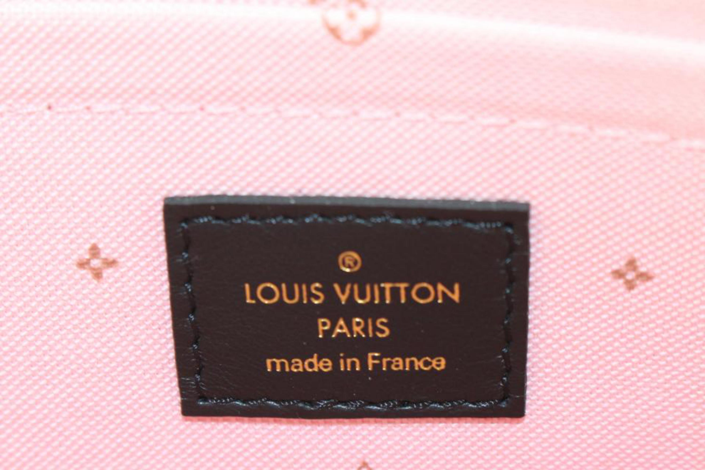 Louis Vuitton Black Pink Monogram Fall for You Neverfull Pochette MM or 62lz718s For Sale 5