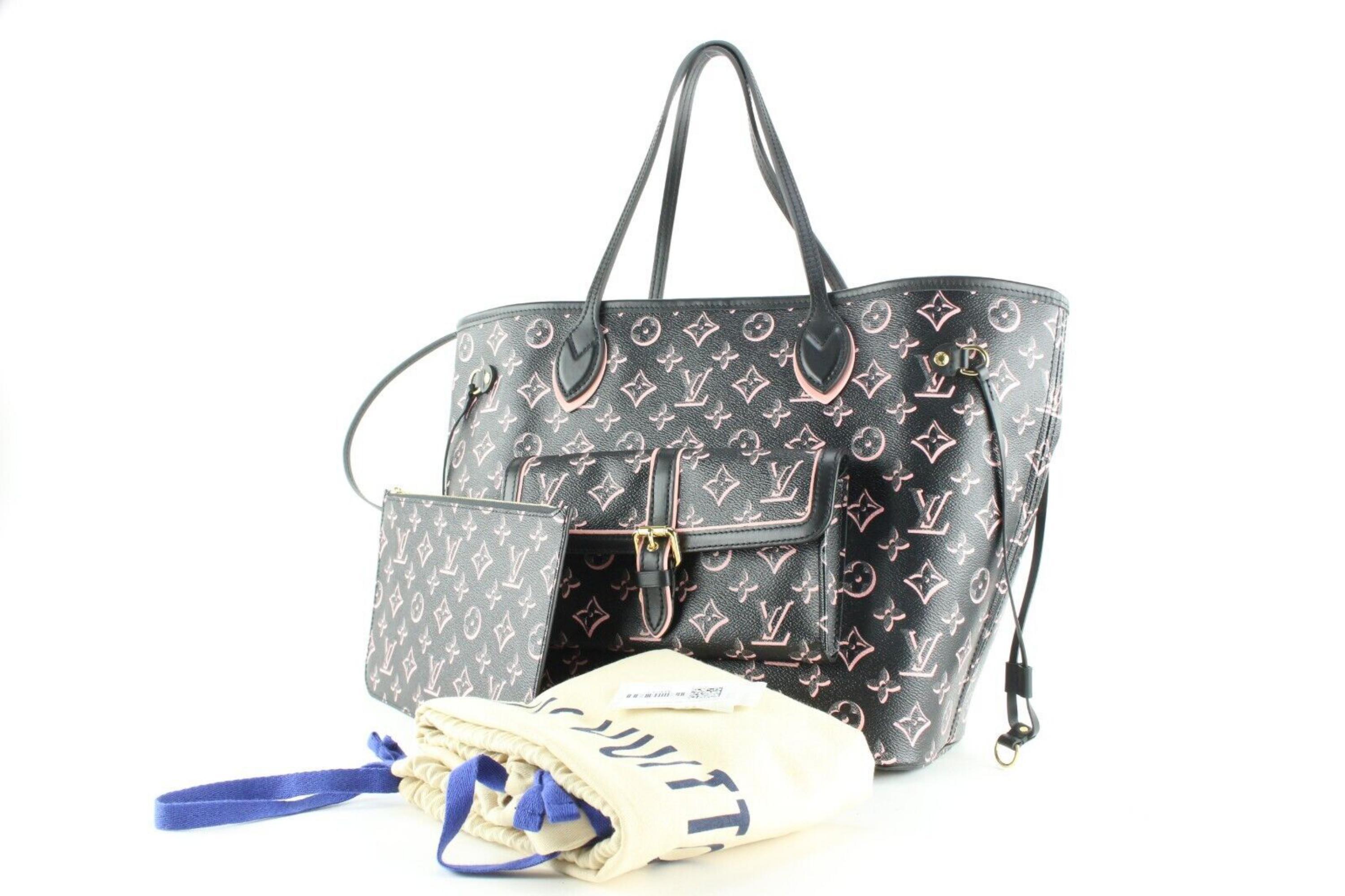 Louis Vuitton Black Pink Monogram Fall for You Neverfulll MM with Pouch 2LU0224 3