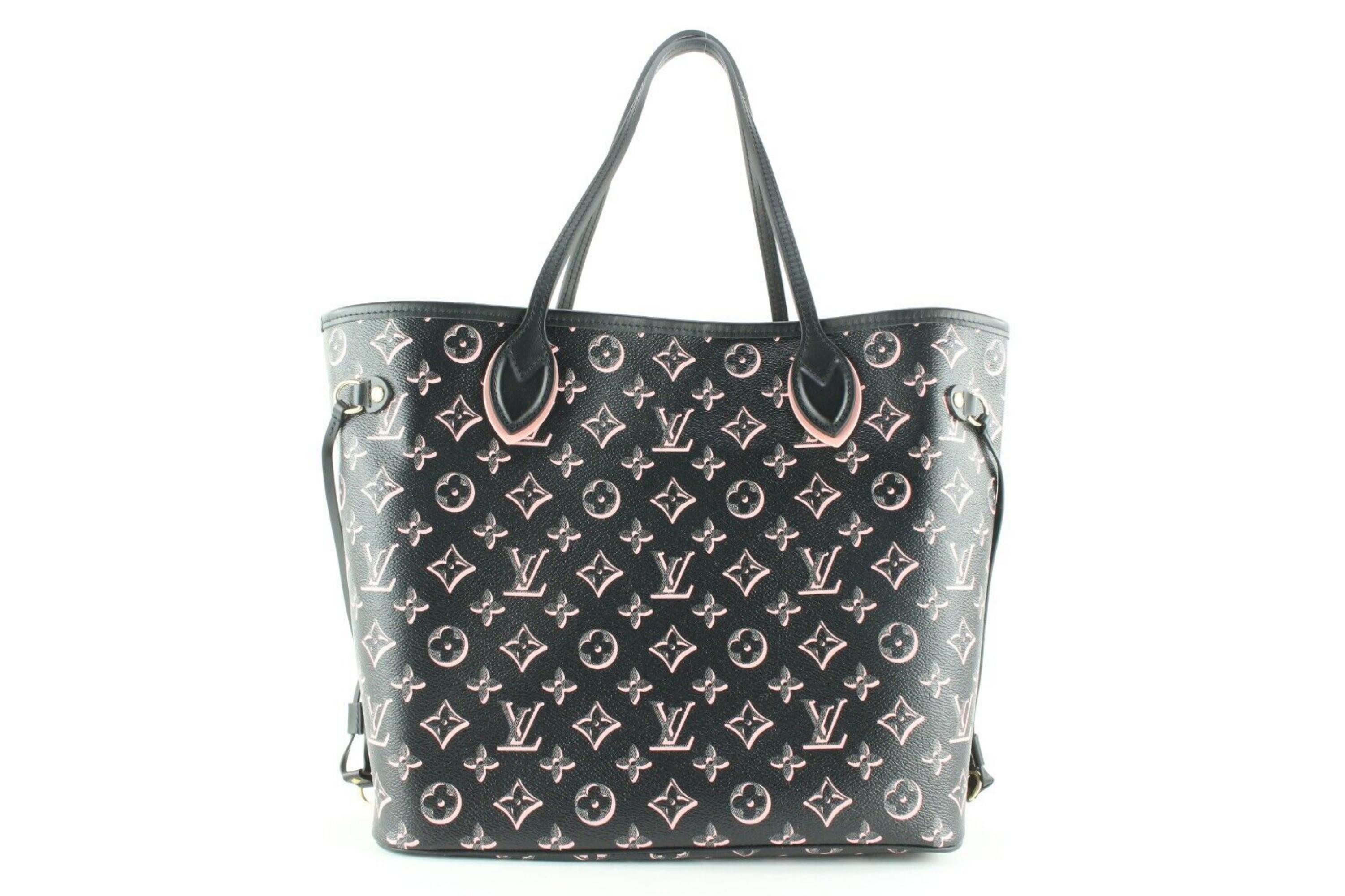 Louis Vuitton Black Pink Monogram Fall for You Neverfulll MM with Pouch 2LU0224 1