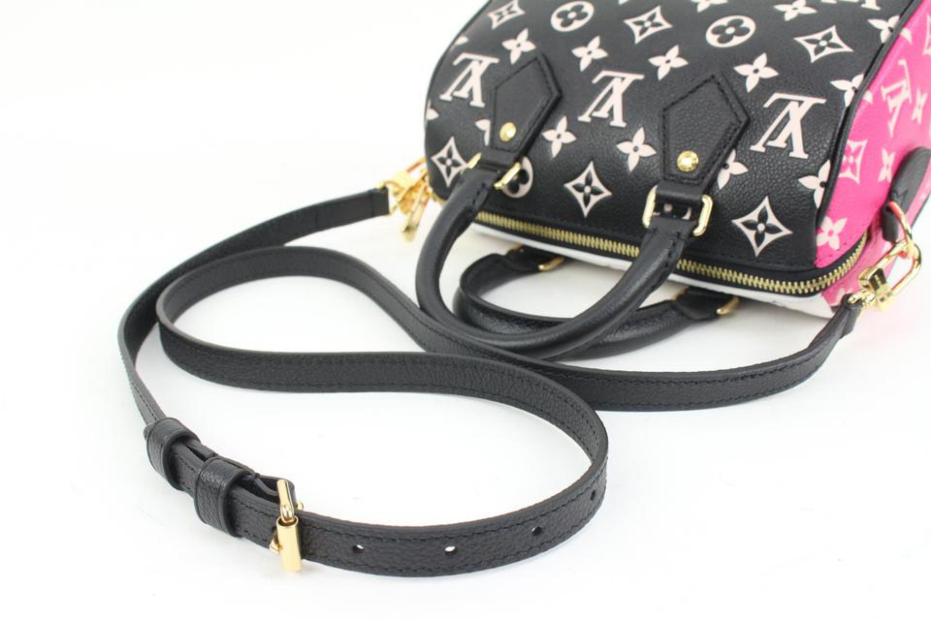 Louis Vuitton Black Pink Wht Leather Monogram Empreinte Speedy 20 Bandouliere 3