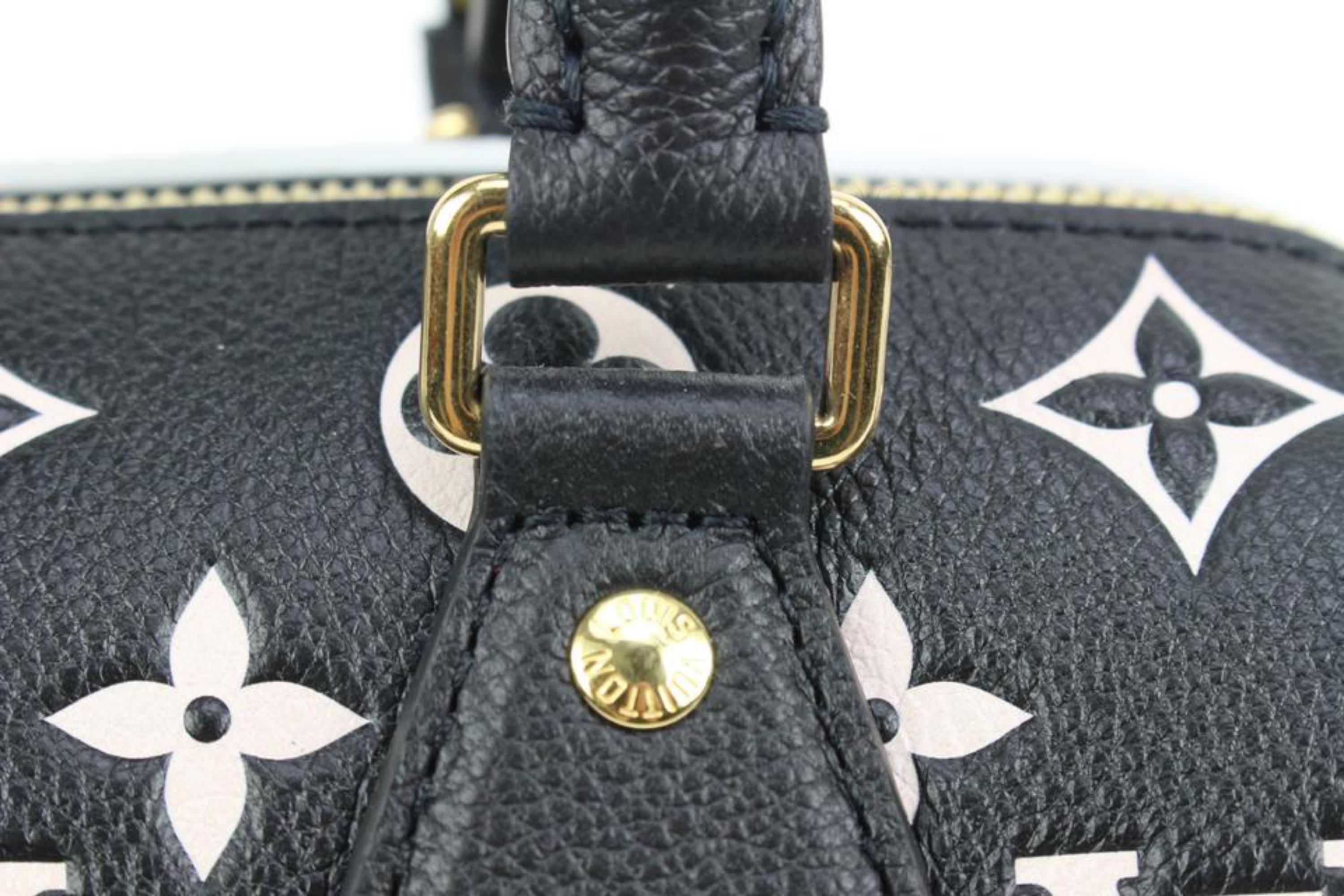 Louis Vuitton Black Pink Wht Leather Monogram Empreinte Speedy 20 Bandouliere 5