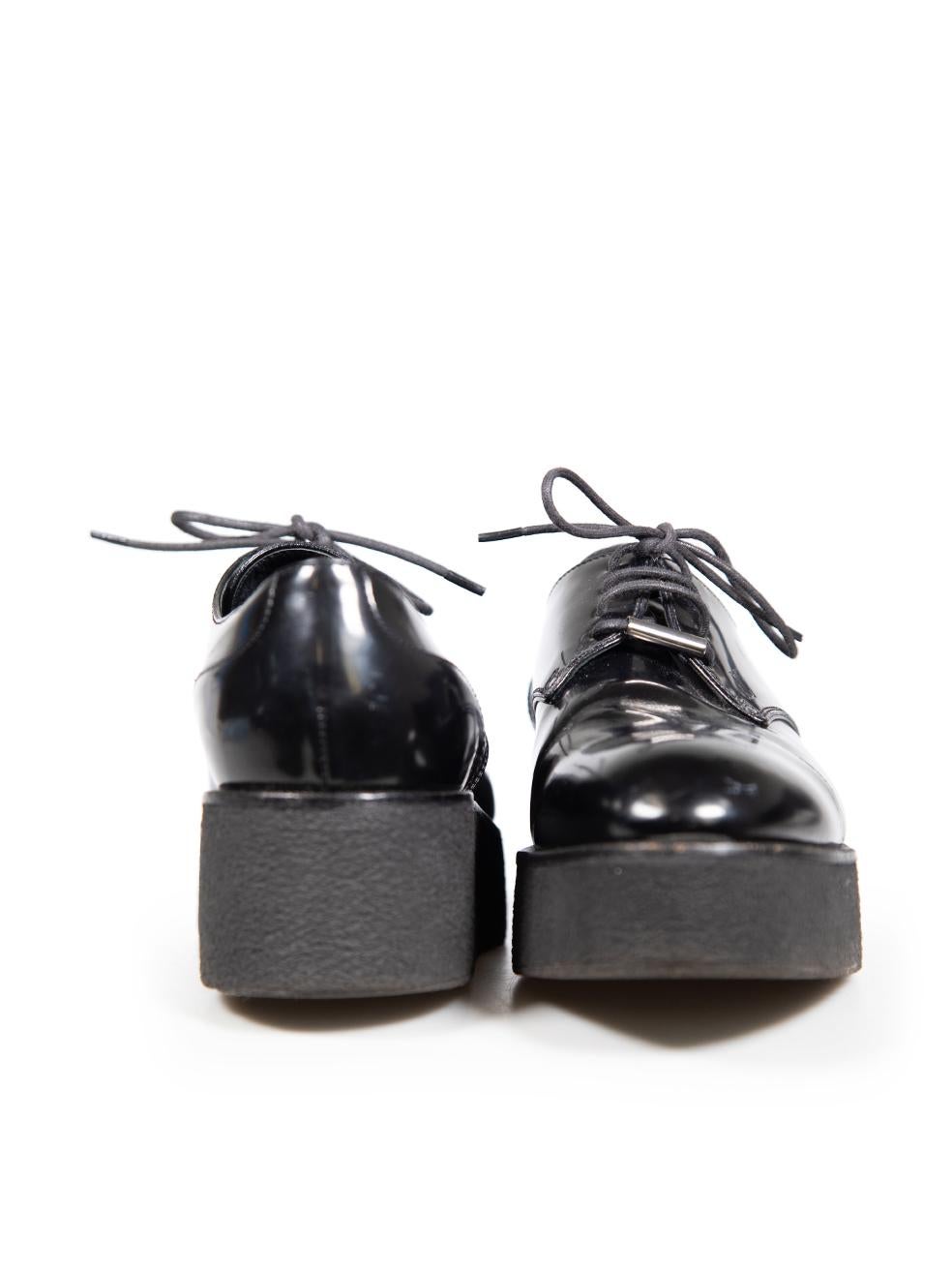 Louis Vuitton Schwarz Plateau Leder Oxfords Größe IT 38.5 im Zustand „Gut“ im Angebot in London, GB