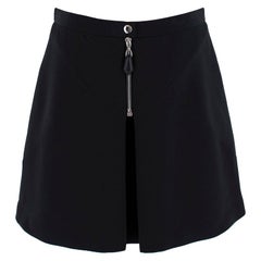 Louis Vuitton Black Pleated Zip Detail Skirt - Size US 6