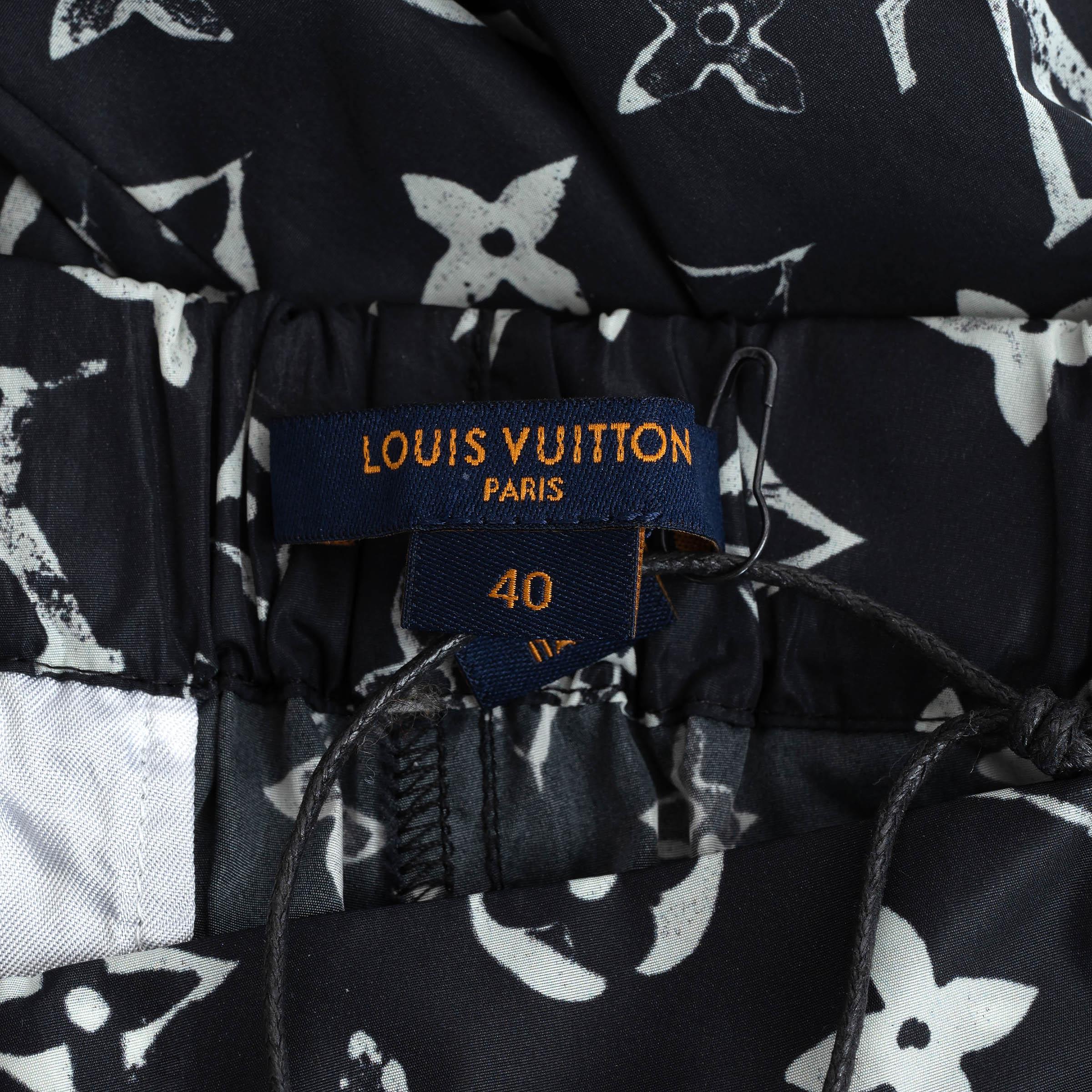 LOUIS VUITTON Schwarze Polyamide 2020 STENCIL MONOGRAM JOGGING-Hose 40 M im Angebot 1