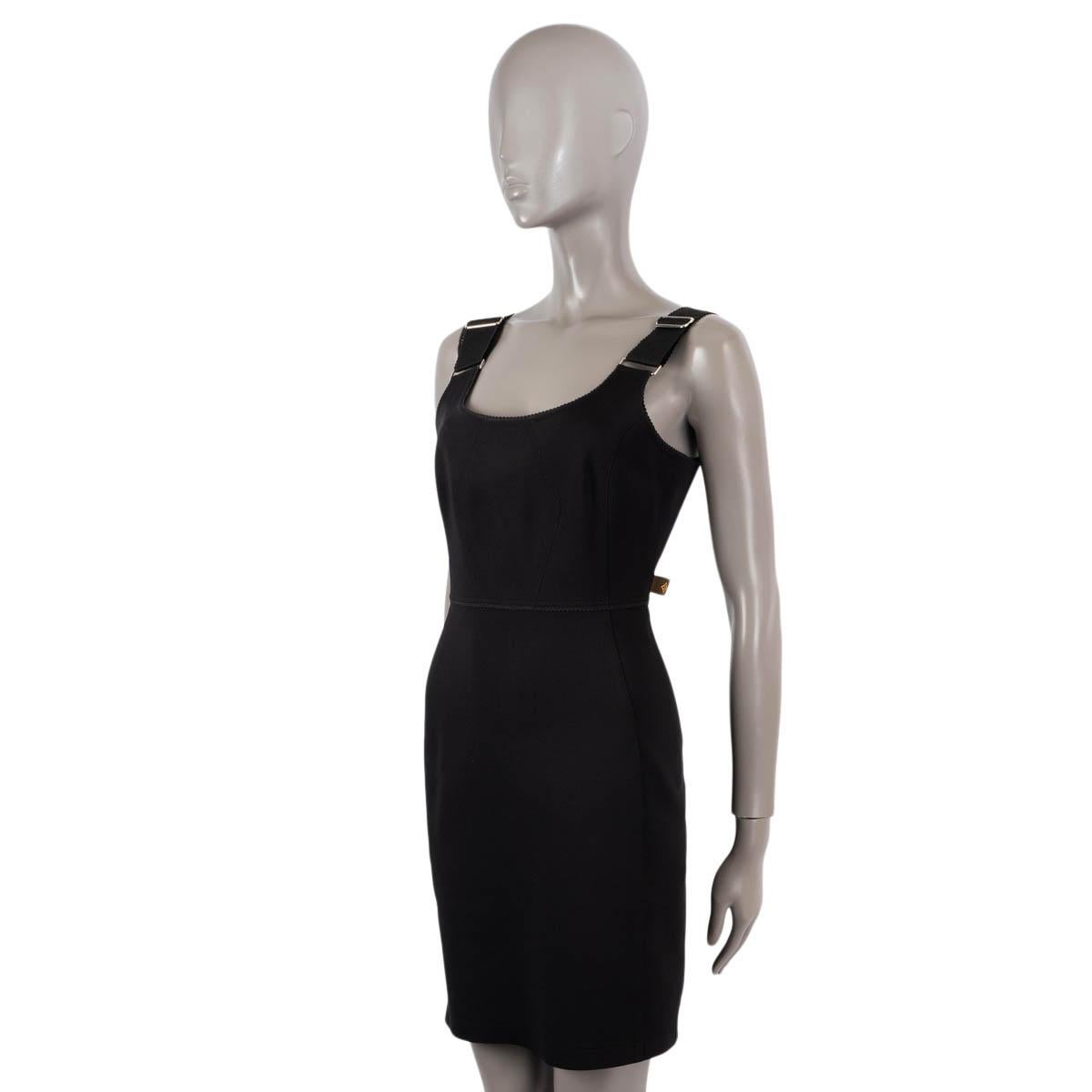 LOUIS VUITTON black polyamide SLEEVELESS SHEATH Dress 38 S In Excellent Condition For Sale In Zürich, CH