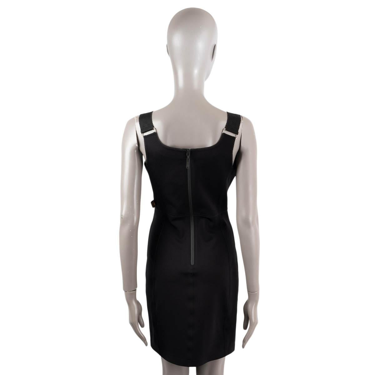Women's LOUIS VUITTON black polyamide SLEEVELESS SHEATH Dress 38 S For Sale