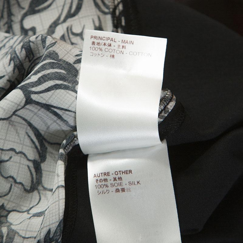 Women's Louis Vuitton Black Printed Silk Crew Neck T-Shirt S