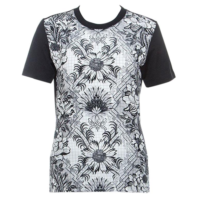 Louis Vuitton Black Printed Silk Crew Neck T-Shirt S
