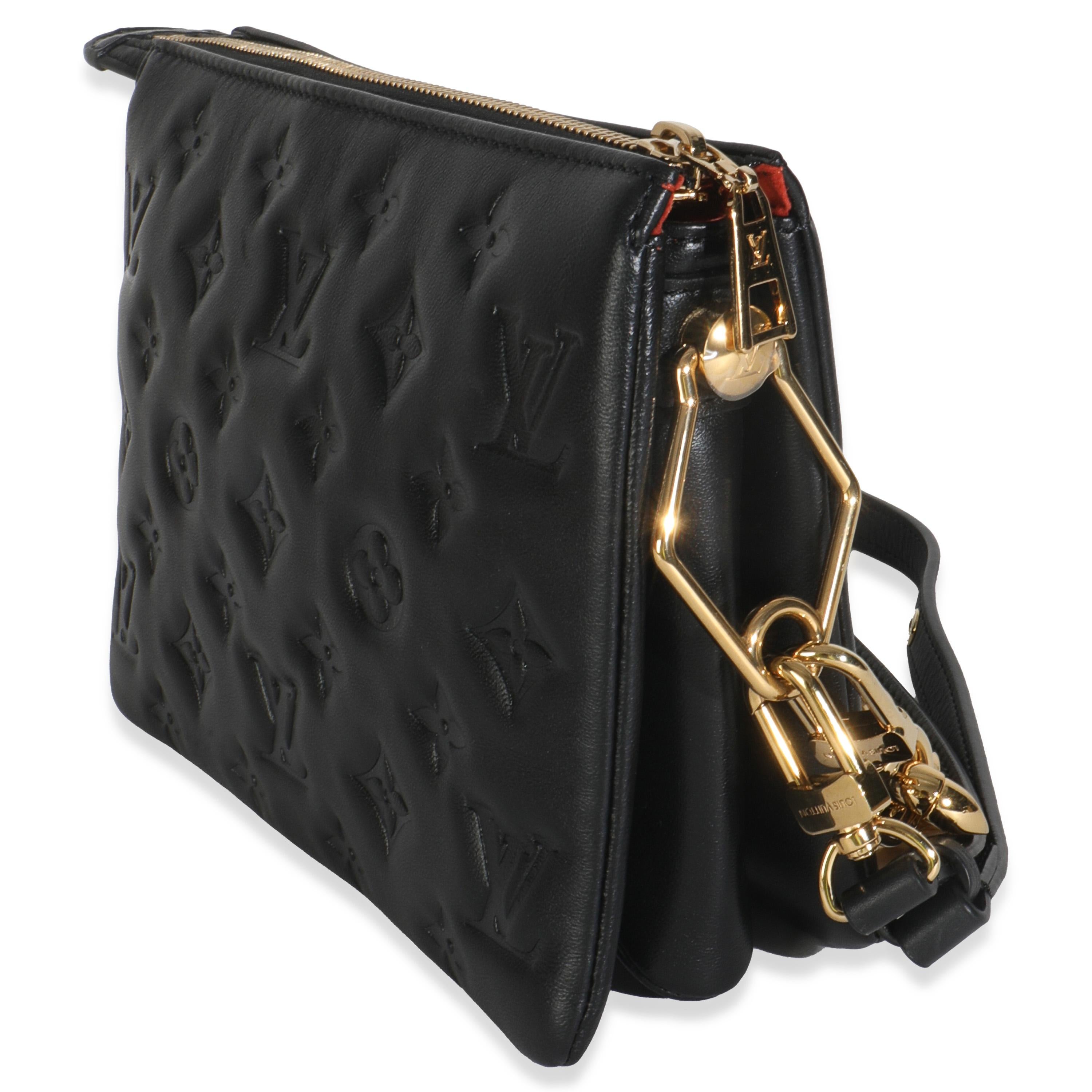 Louis Vuitton Black Puffy Monogram Lambskin Coussin BB Excellent état - En vente à New York, NY