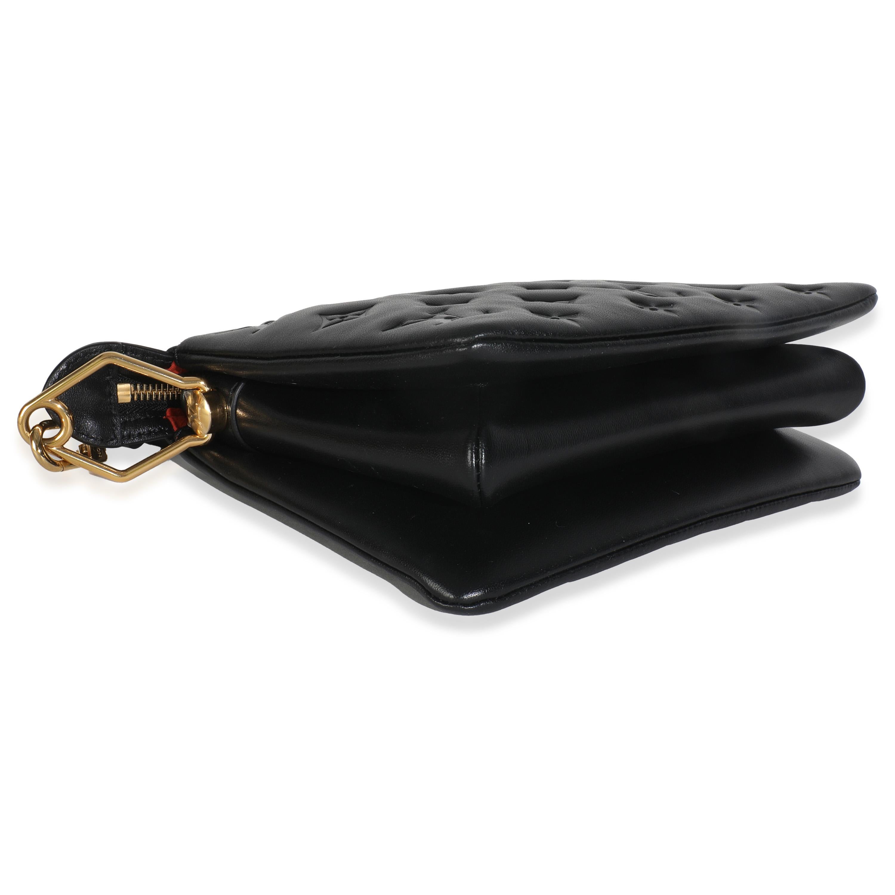 Louis Vuitton Black Puffy Monogram Lambskin Coussin BB en vente 2