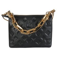 Louis Vuitton Black Puffy Monogram Lambskin Coussin BB