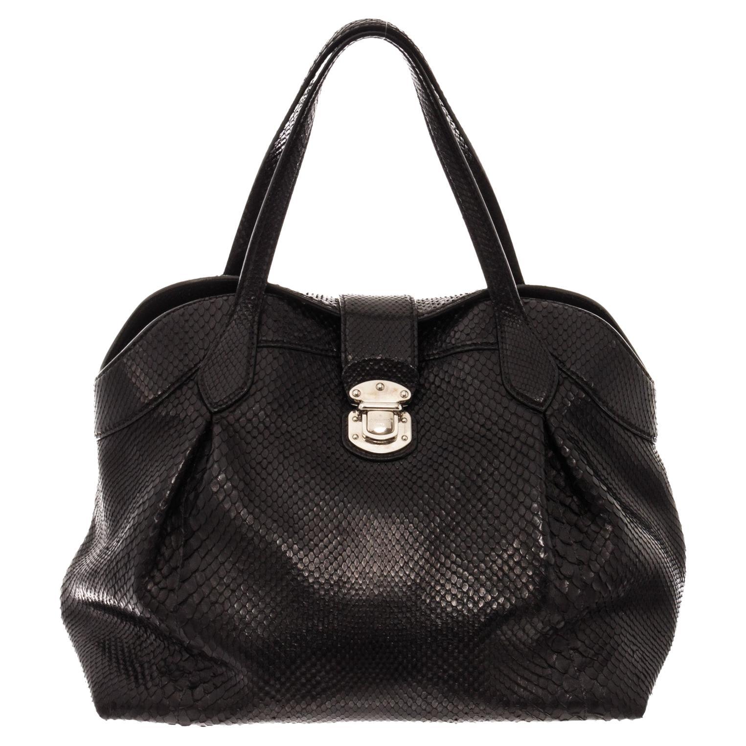 Louis Vuitton Black Python Cirrus MM Shoulder Bag