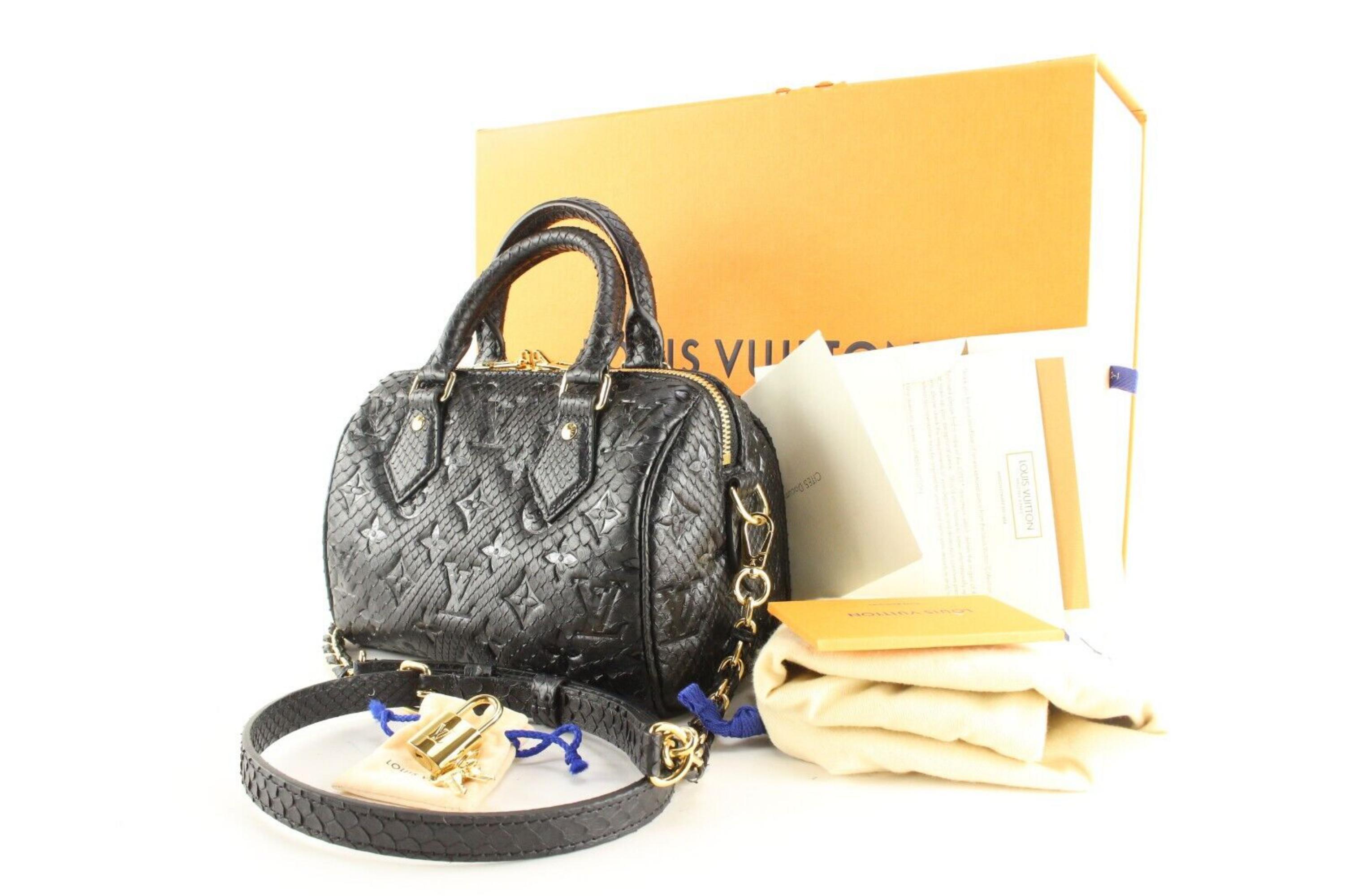 Louis Vuitton Black Python Speedy 20 Bandouliere 5LK0315 For Sale 7