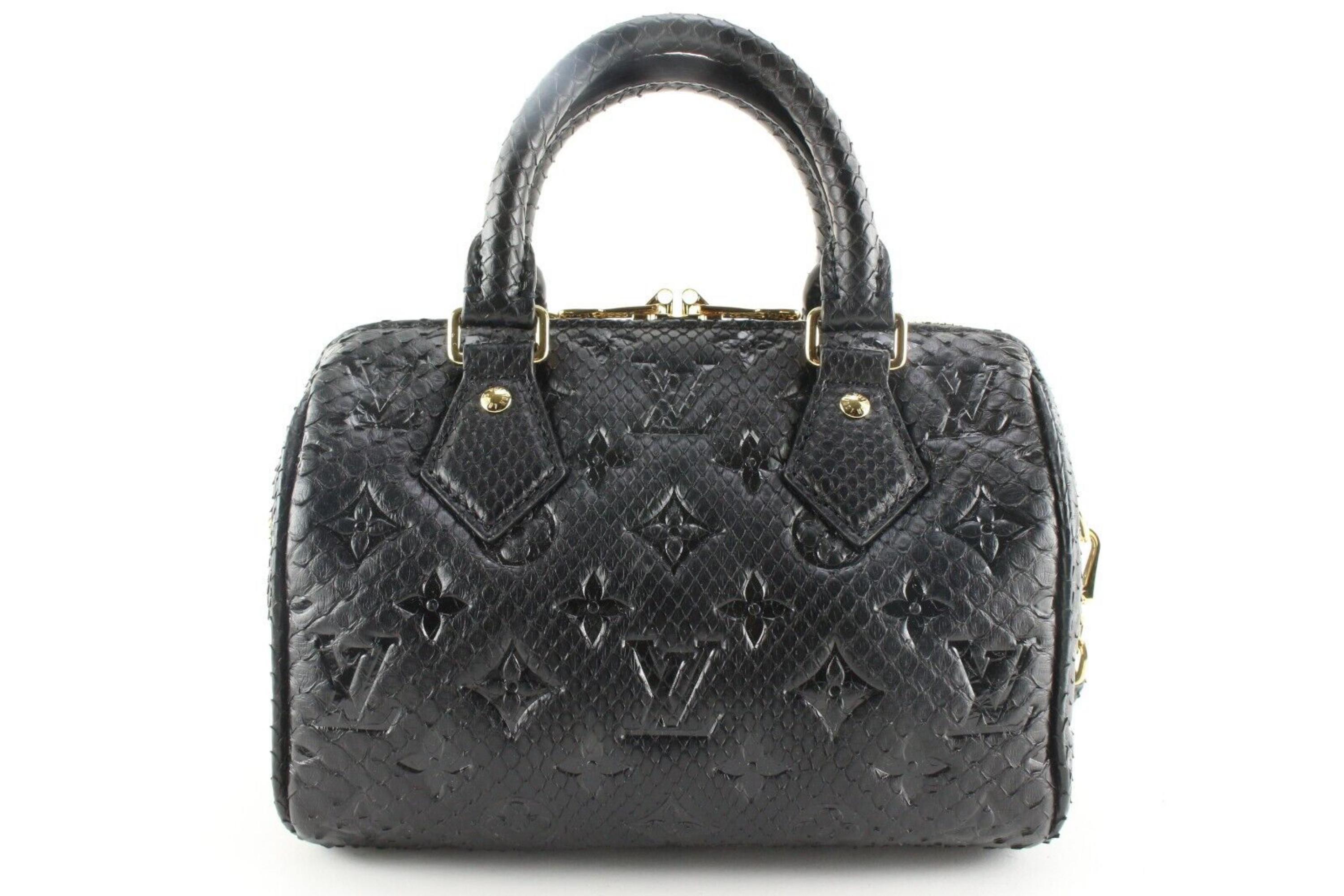 Louis Vuitton - Bandoulière Speedy 20 en python noir 5LK0315 en vente 2