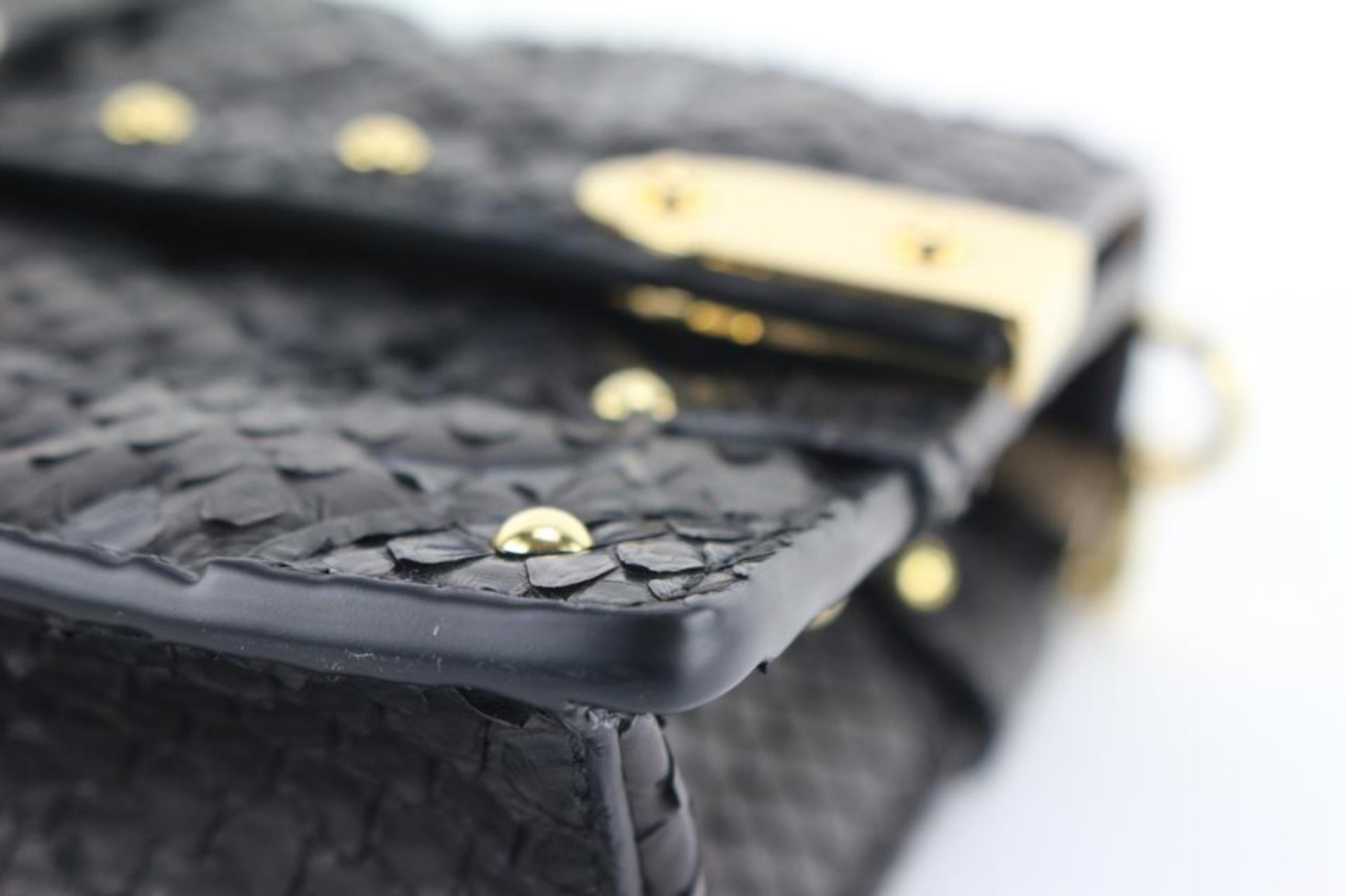Louis Vuitton Black PythonTrunk Chain Wallet 15lz810s For Sale 7