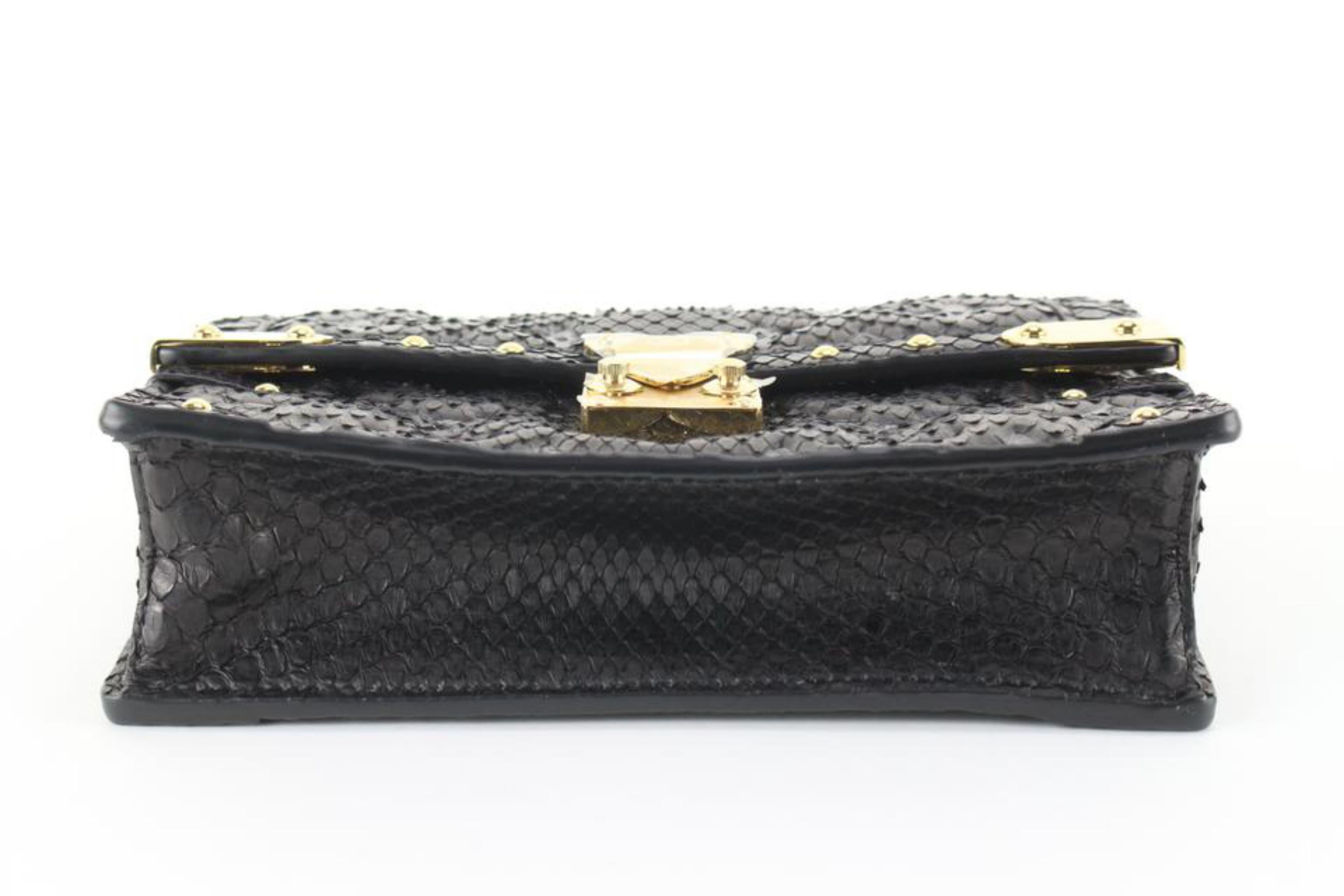 Louis Vuitton Black PythonTrunk Chain Wallet 15lz810s For Sale 8