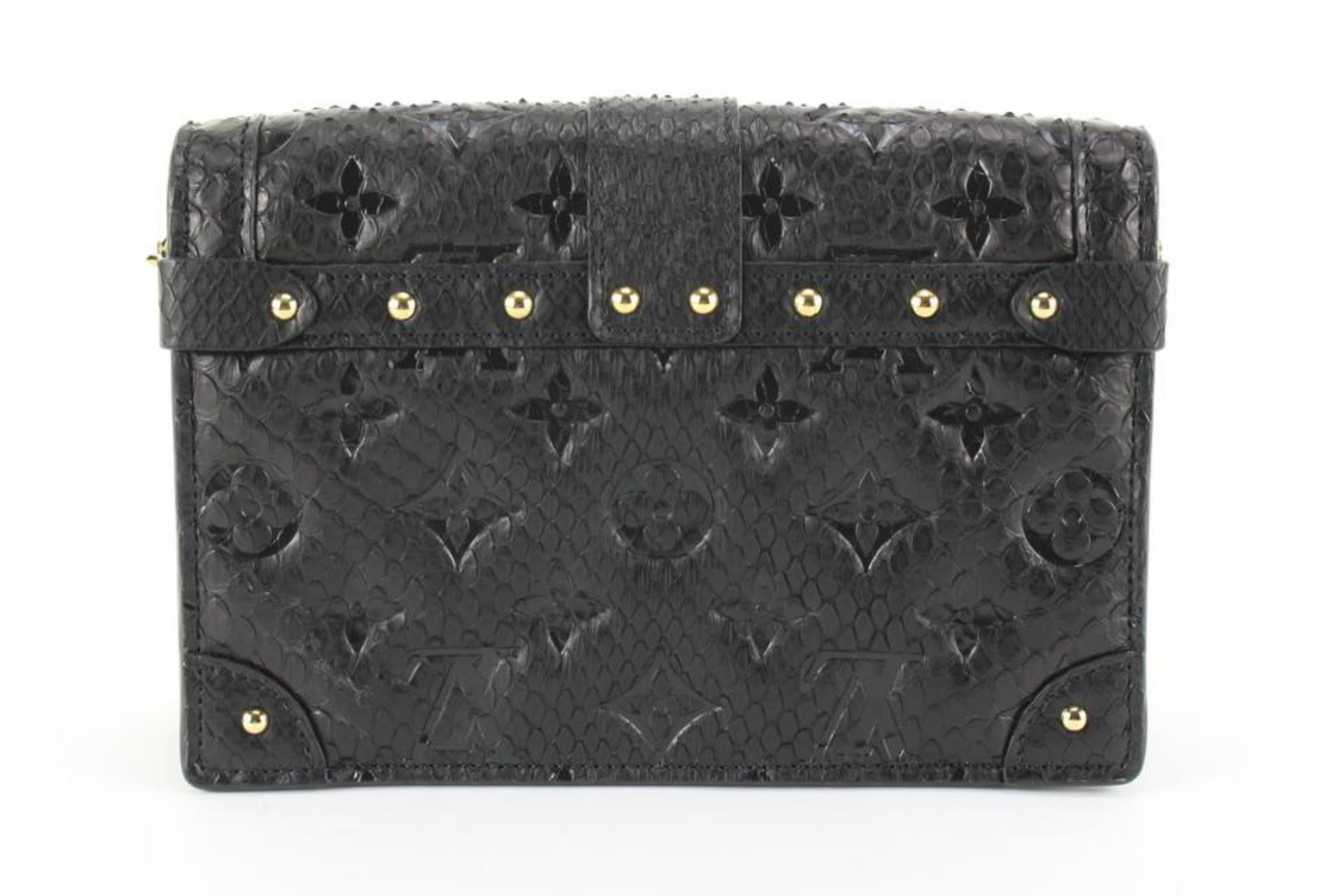 Louis Vuitton Black PythonTrunk Chain Wallet 15lz810s For Sale 3